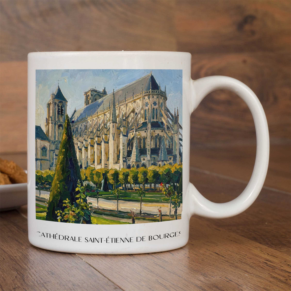 cathédrale-saint-étienne-bourges-frankreich-kaffeebecher-oil-painting-oelgemaelde