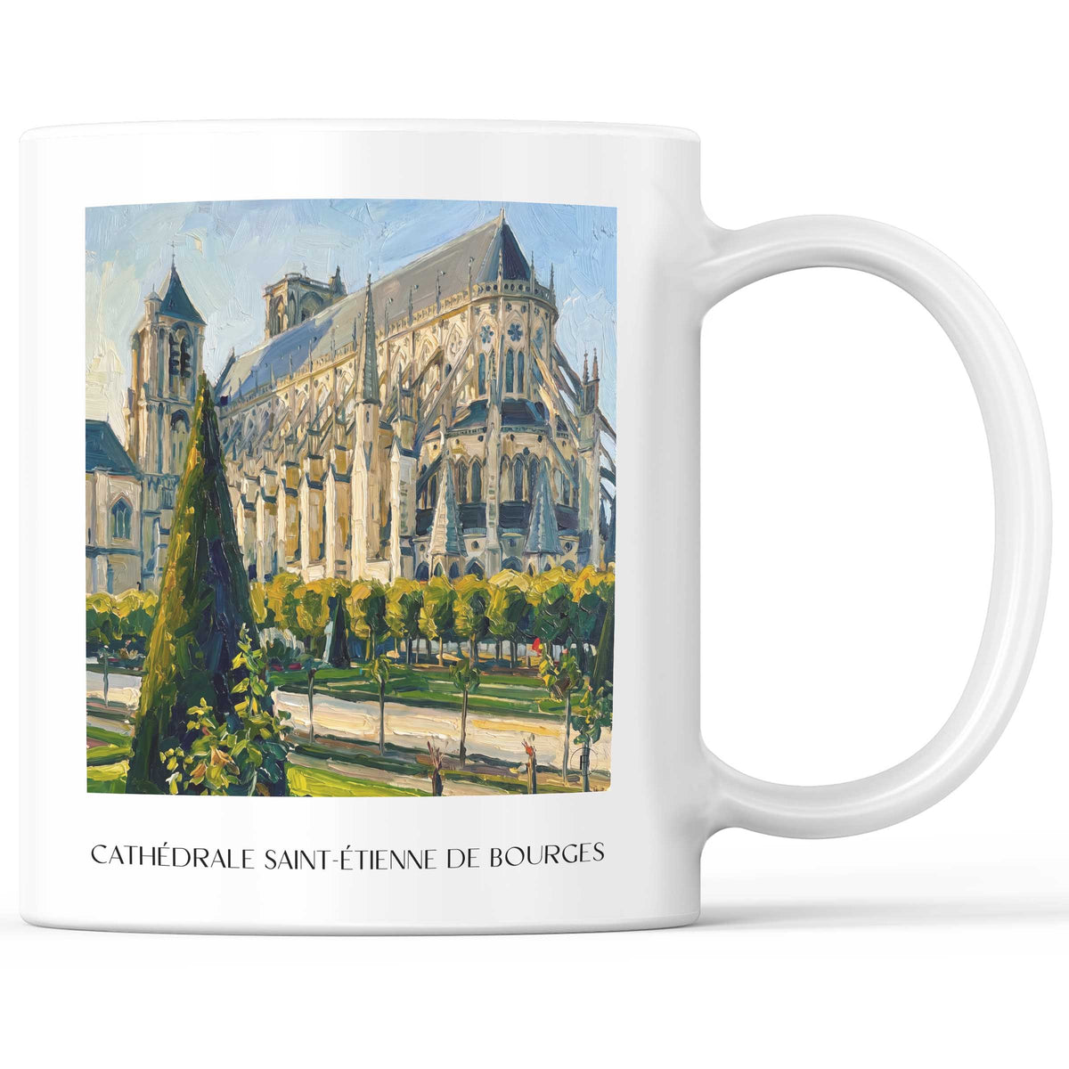 Cathédrale Saint-Étienne Kaffeebecher - Bourges - Frankreich Becher - Kaffeetasse im Ölgemälde Stil