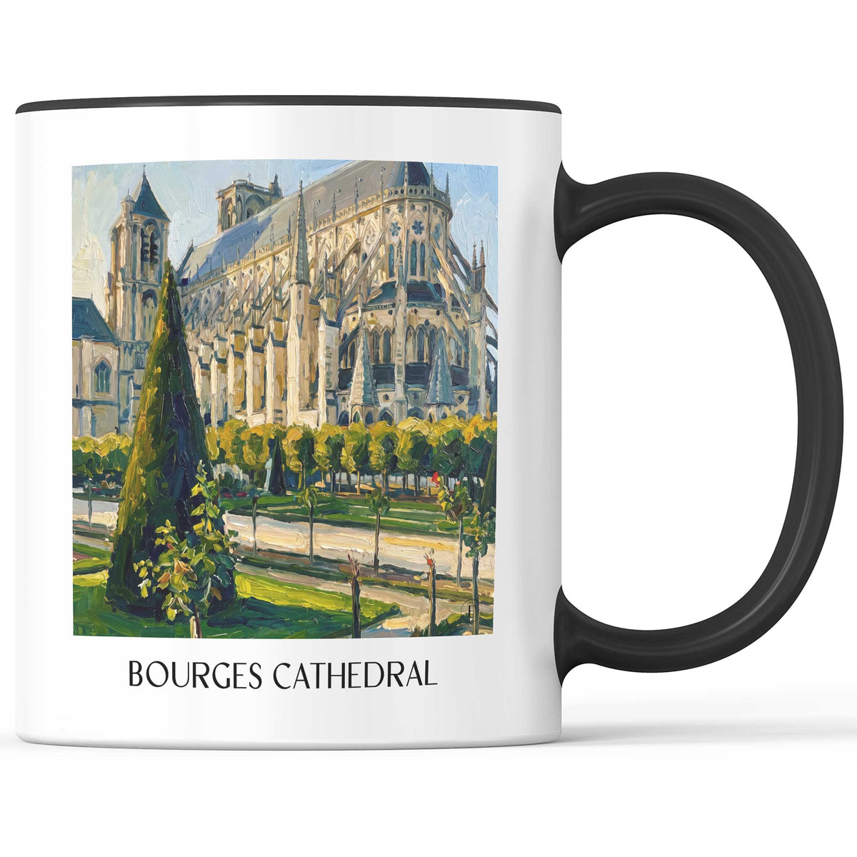 Cathédrale Saint-Étienne Kaffeebecher - Bourges - Frankreich Becher - Kaffeetasse im Ölgemälde Stil