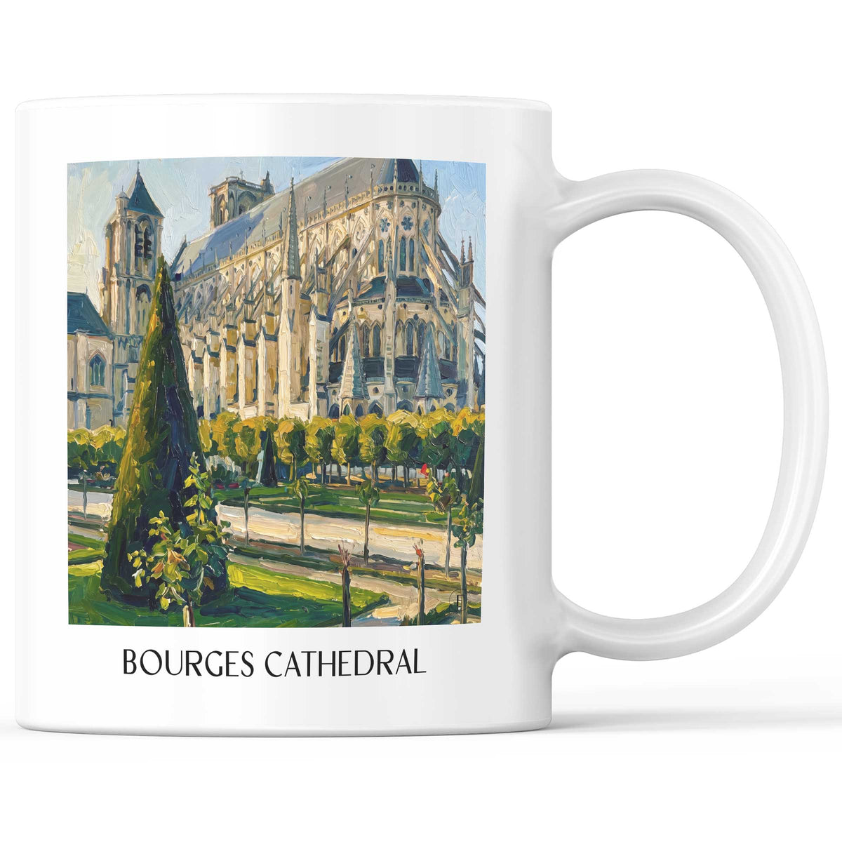 Cathédrale Saint-Étienne Kaffeebecher - Bourges - Frankreich Becher - Kaffeetasse im Ölgemälde Stil