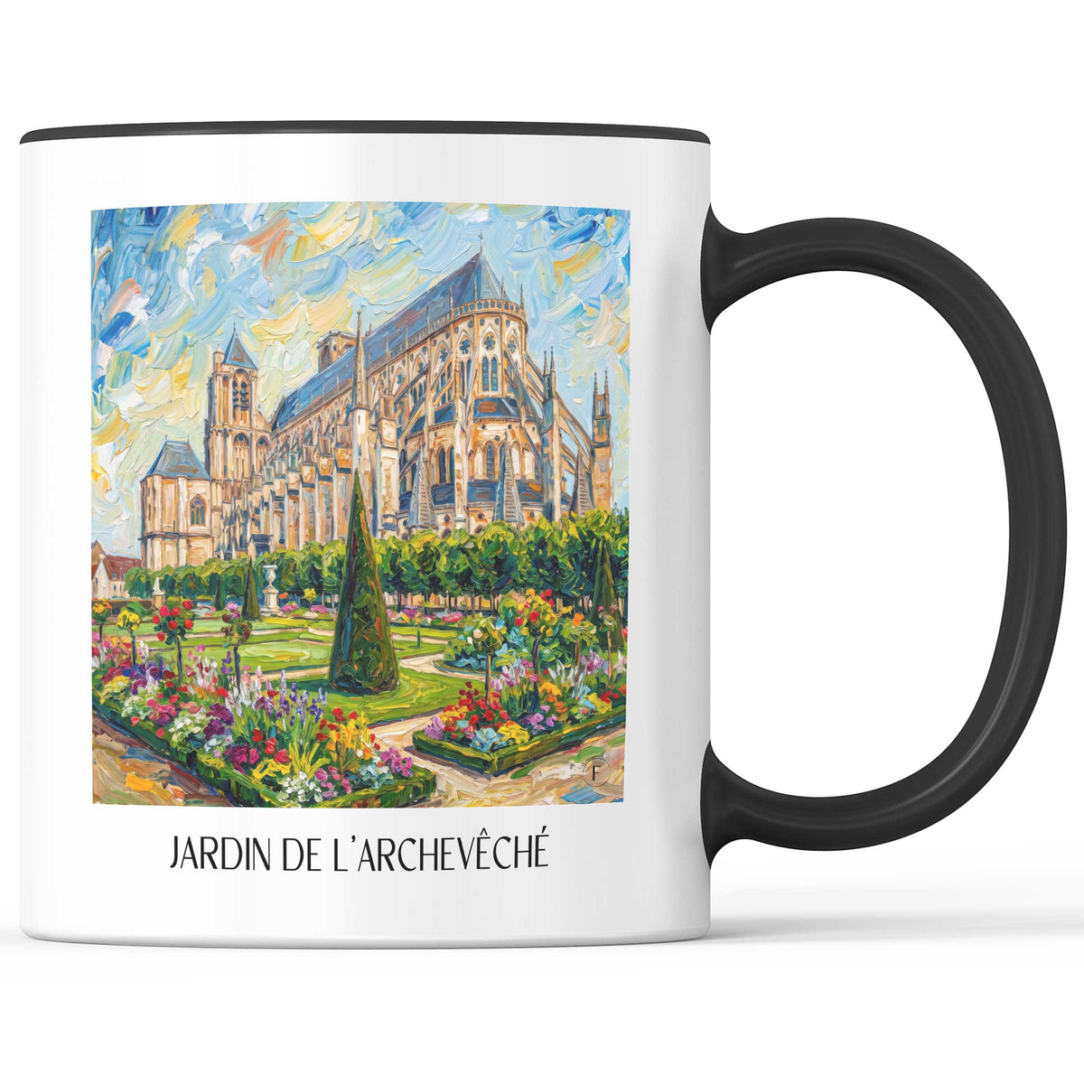 Jardin de l'Archevêché Kaffeebecher - Bourges - Frankreich Becher - Kaffeetasse im Ölgemälde Stil