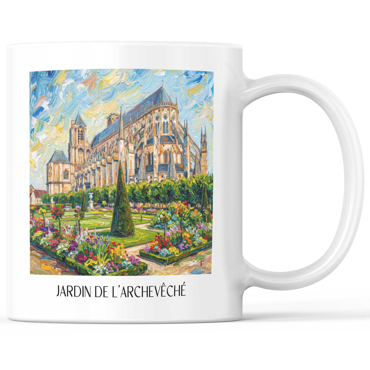 Jardin de l'Archevêché Kaffeebecher - Bourges - Frankreich Becher - Kaffeetasse im Ölgemälde Stil