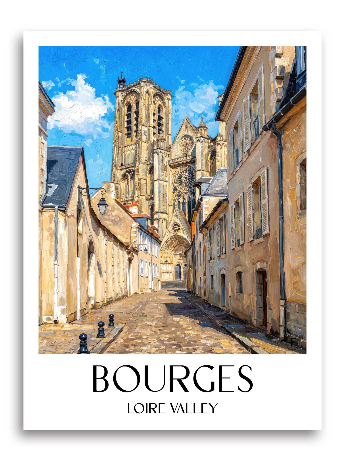 Bourges Poster - Val de Loire - Frankreich Kunstdruck - Ölgemälde von A4 bis A1