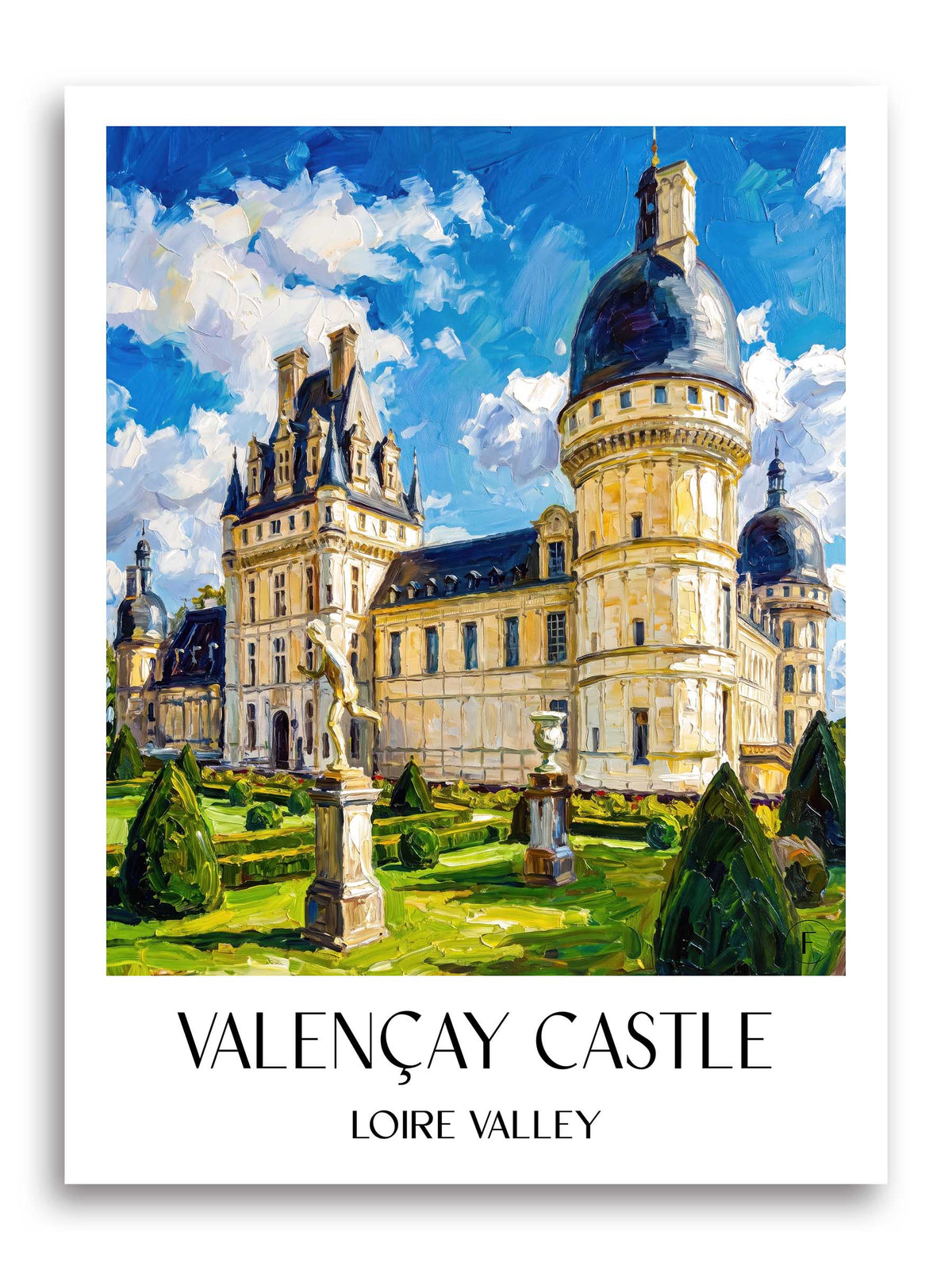 Château de Valençay Poster - Val de Loire - Frankreich Kunstdruck - Ölgemälde von A4 bis A1