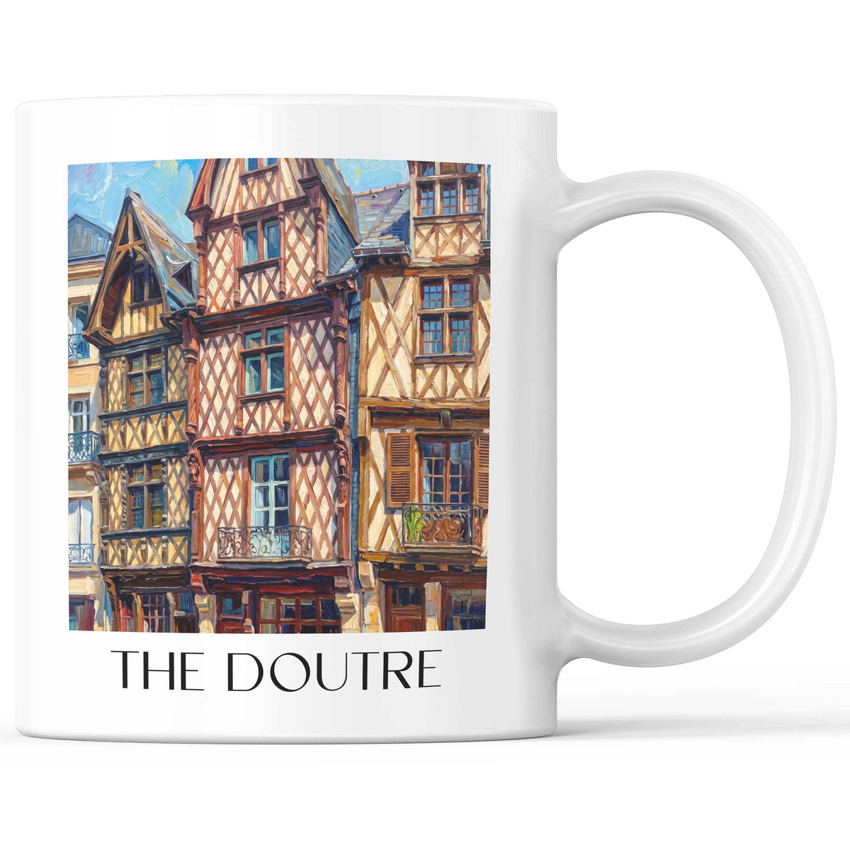 La Doutre Kaffeebecher - Angers - Frankreich Becher - Kaffeetasse im Ölgemälde Stil