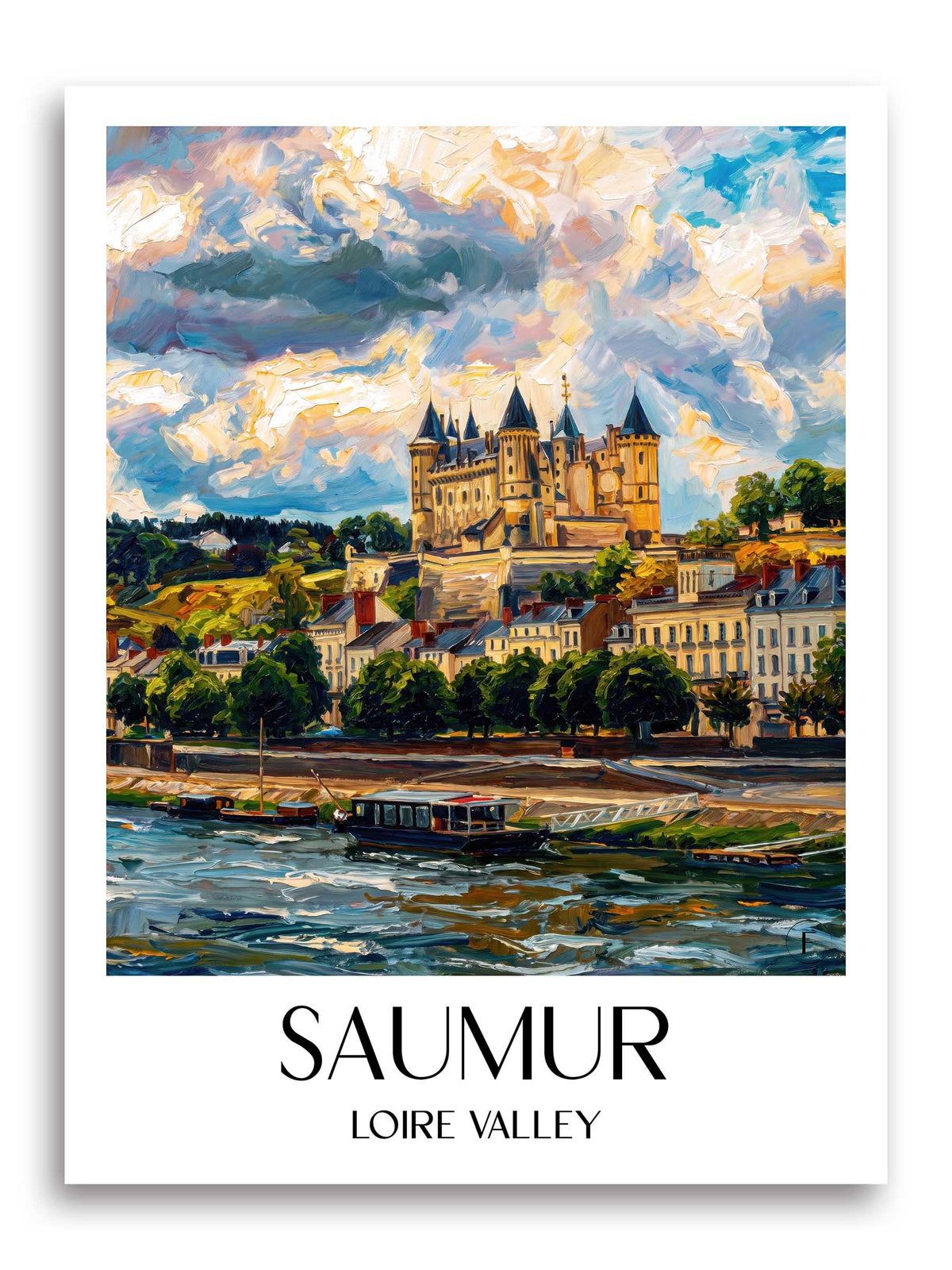 Saumur Poster - Val de Loire - Frankreich Kunstdruck - Ölgemälde von A4 bis A1