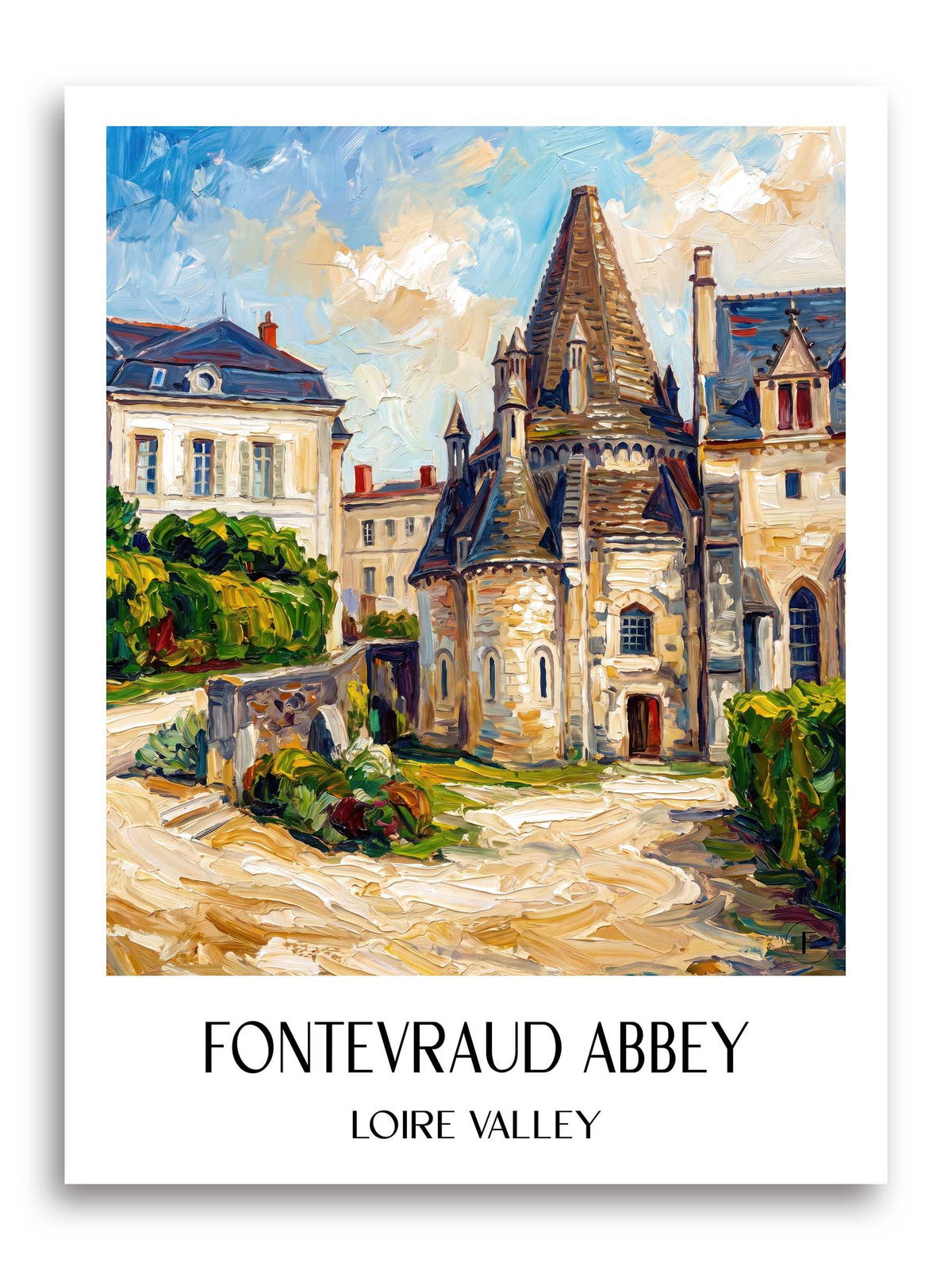 Fontevraud-l'Abbaye Poster - Val de Loire - Frankreich Kunstdruck - Ölgemälde von A4 bis A1