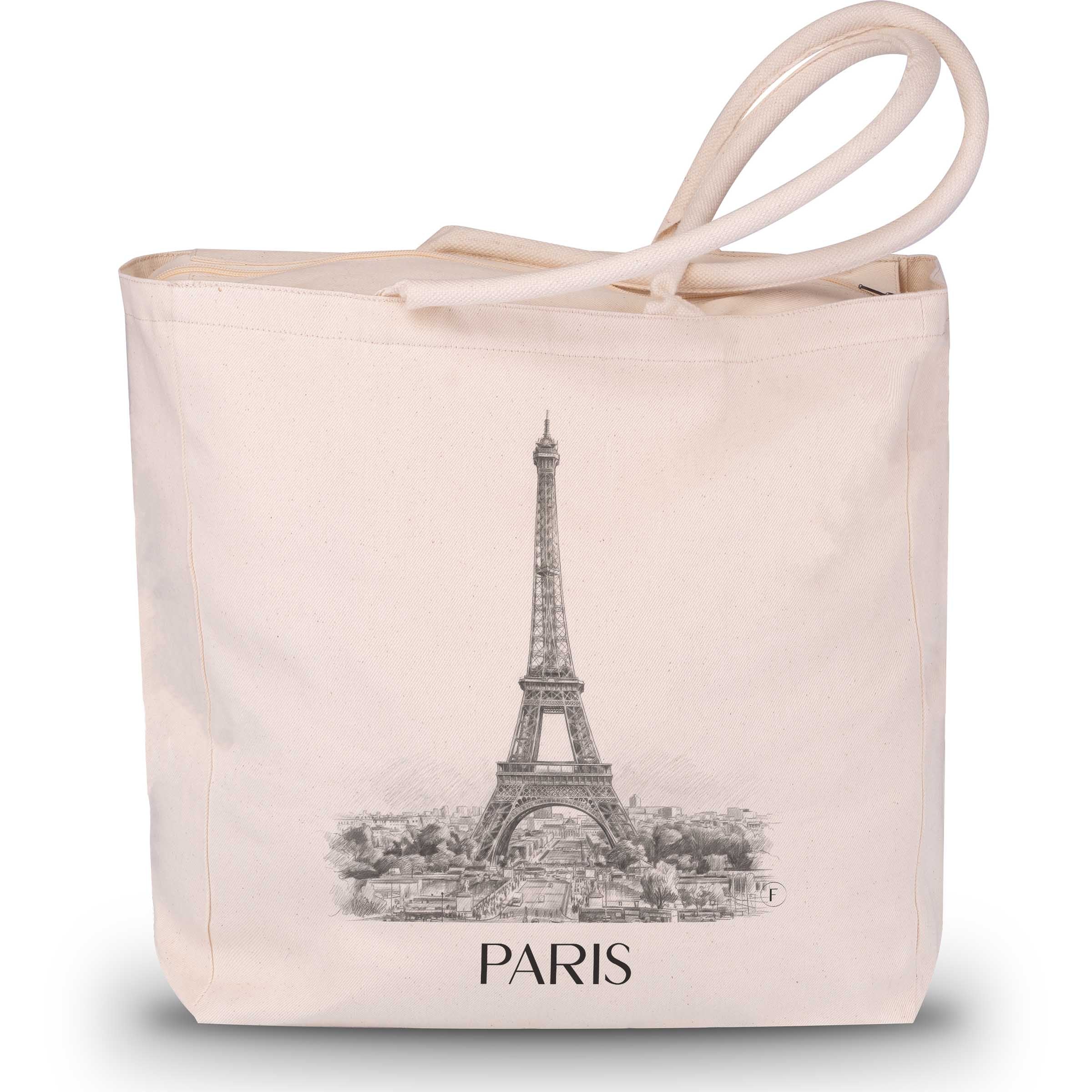 Paris - Frankreich Tote Bag - Einkaufstasche im Zeichnung Stil