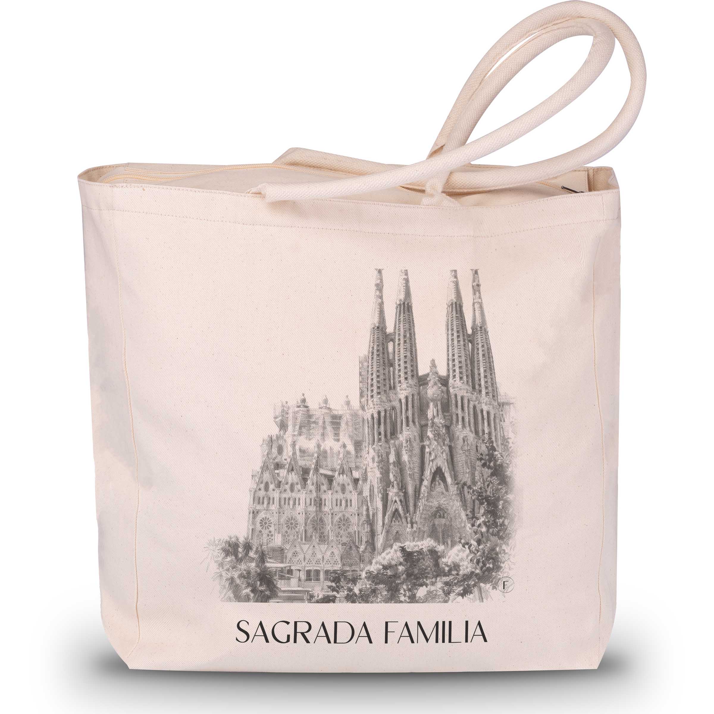sagrada-familia-barcelona-spanien-einkaufstasche-bleistift-zeichnung-drawing
