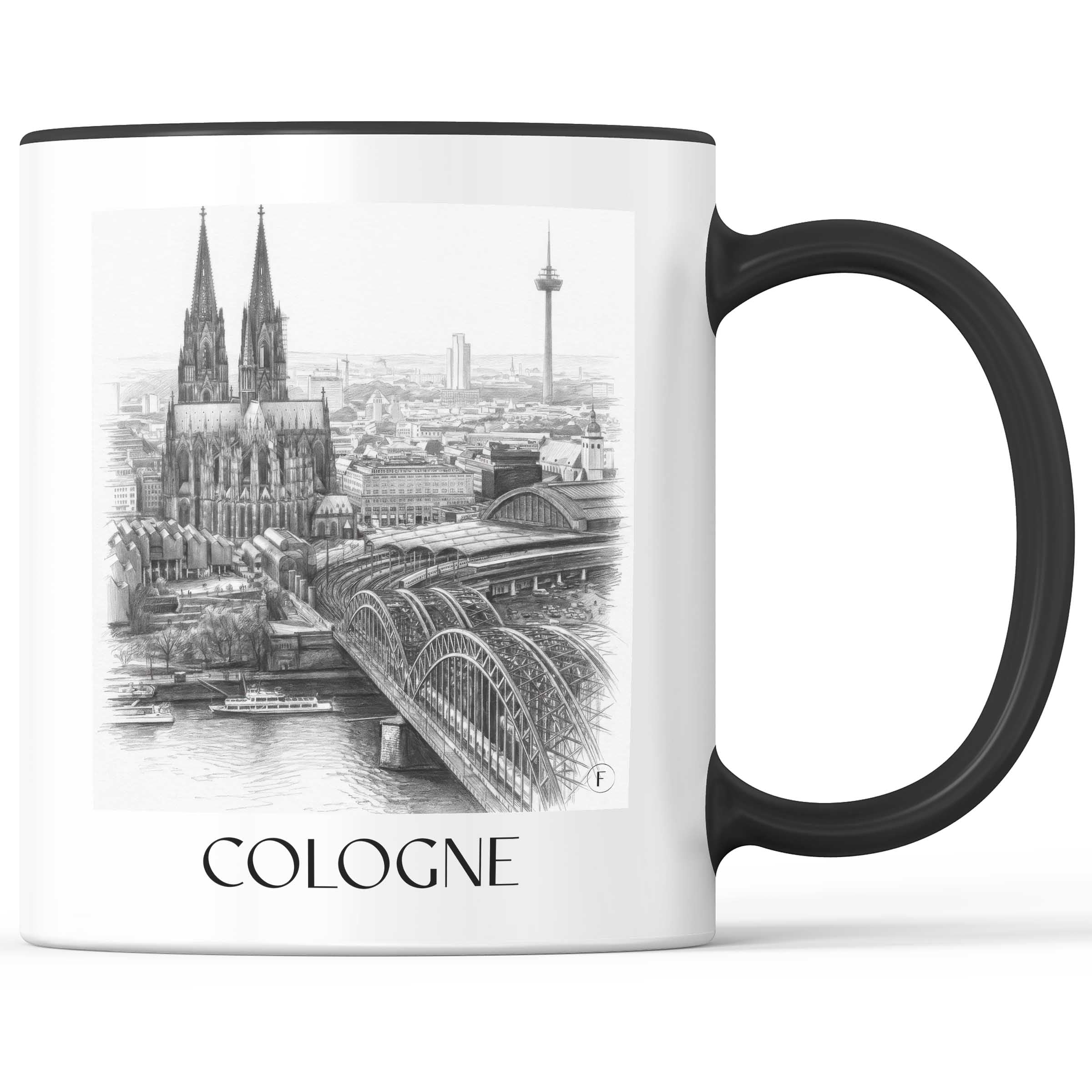 Köln - Deutschland Becher - Kaffeetasse im Zeichnung Stil