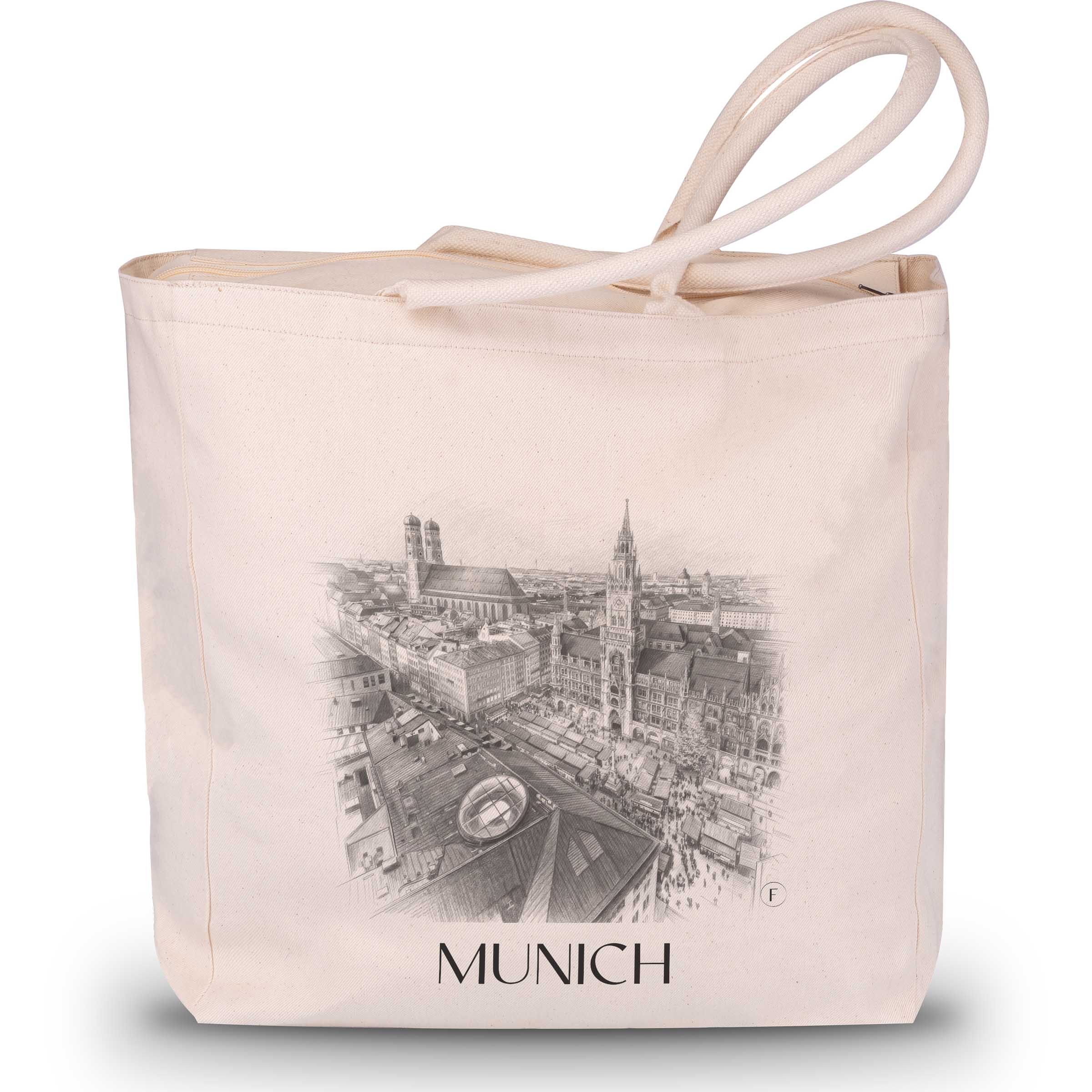 München - Deutschland Tote Bag - Einkaufstasche im Zeichnung Stil