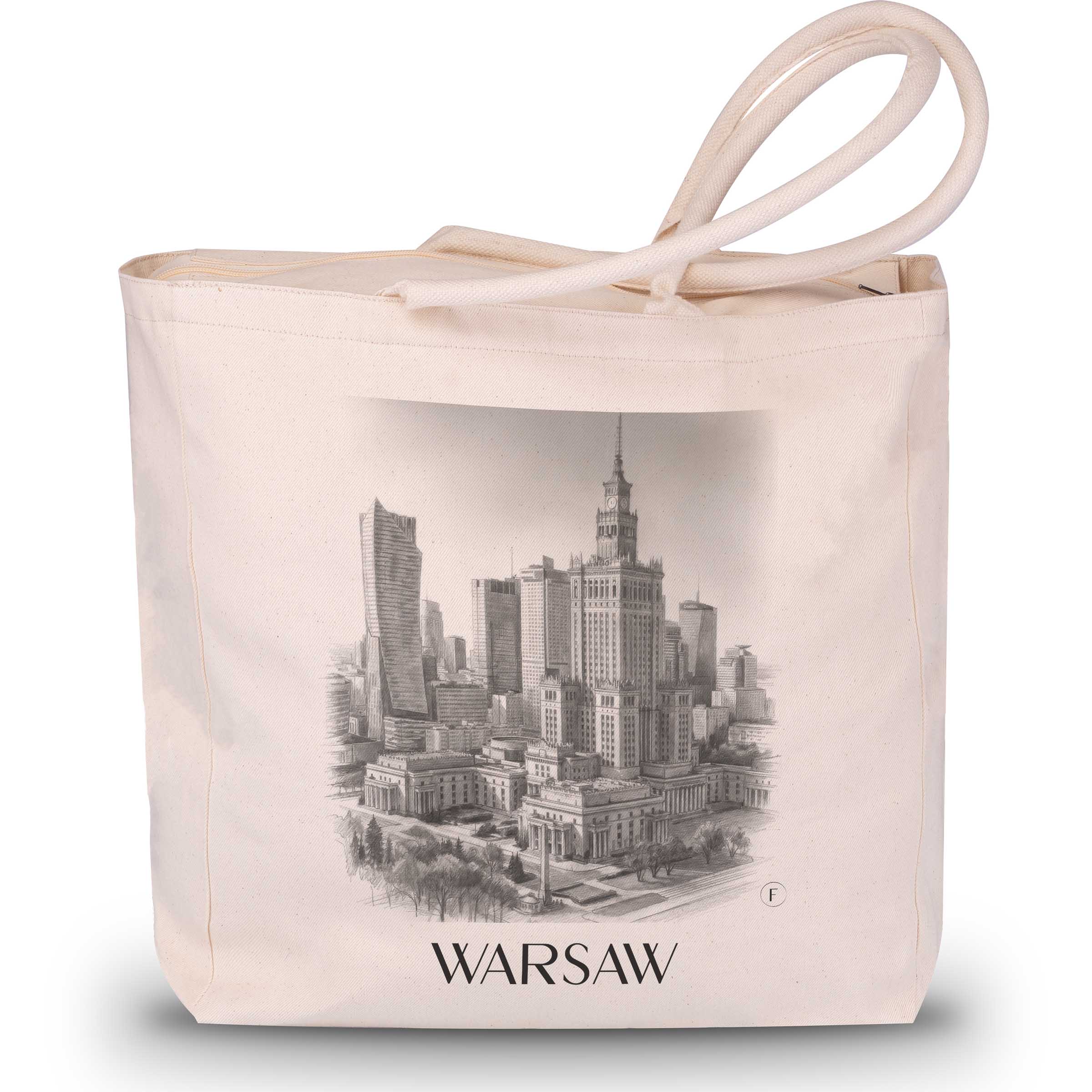 Warschau - Polen Tote Bag - Einkaufstasche im Zeichnung Stil