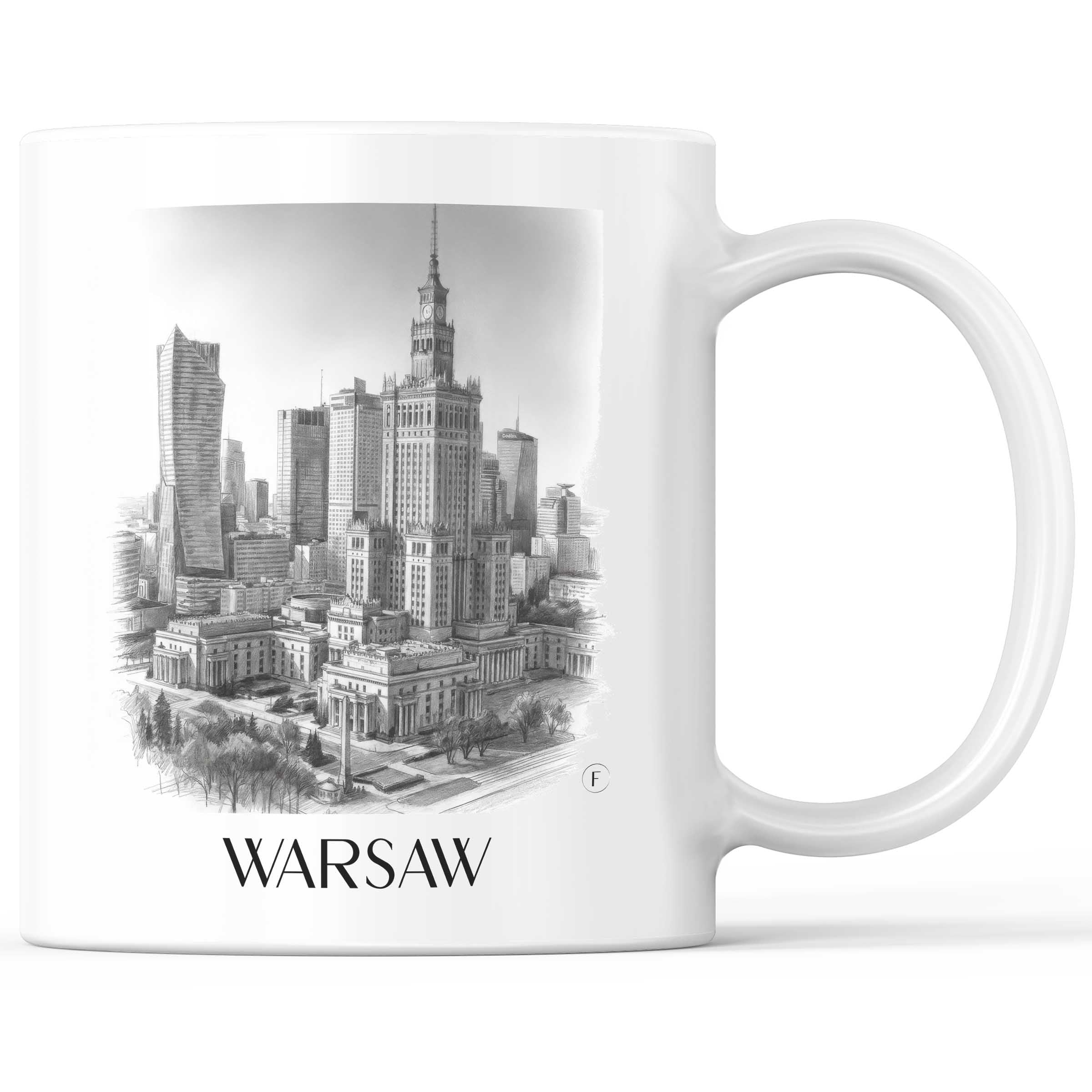 Warschau - Polen Becher - Kaffeetasse im Zeichnung Stil