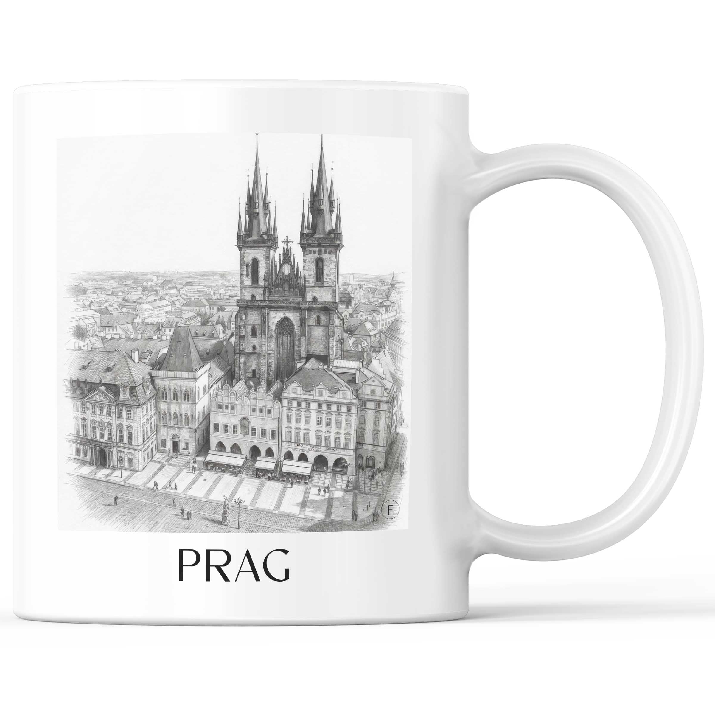 Prag - Tschechien Becher - Kaffeetasse im Zeichnung Stil