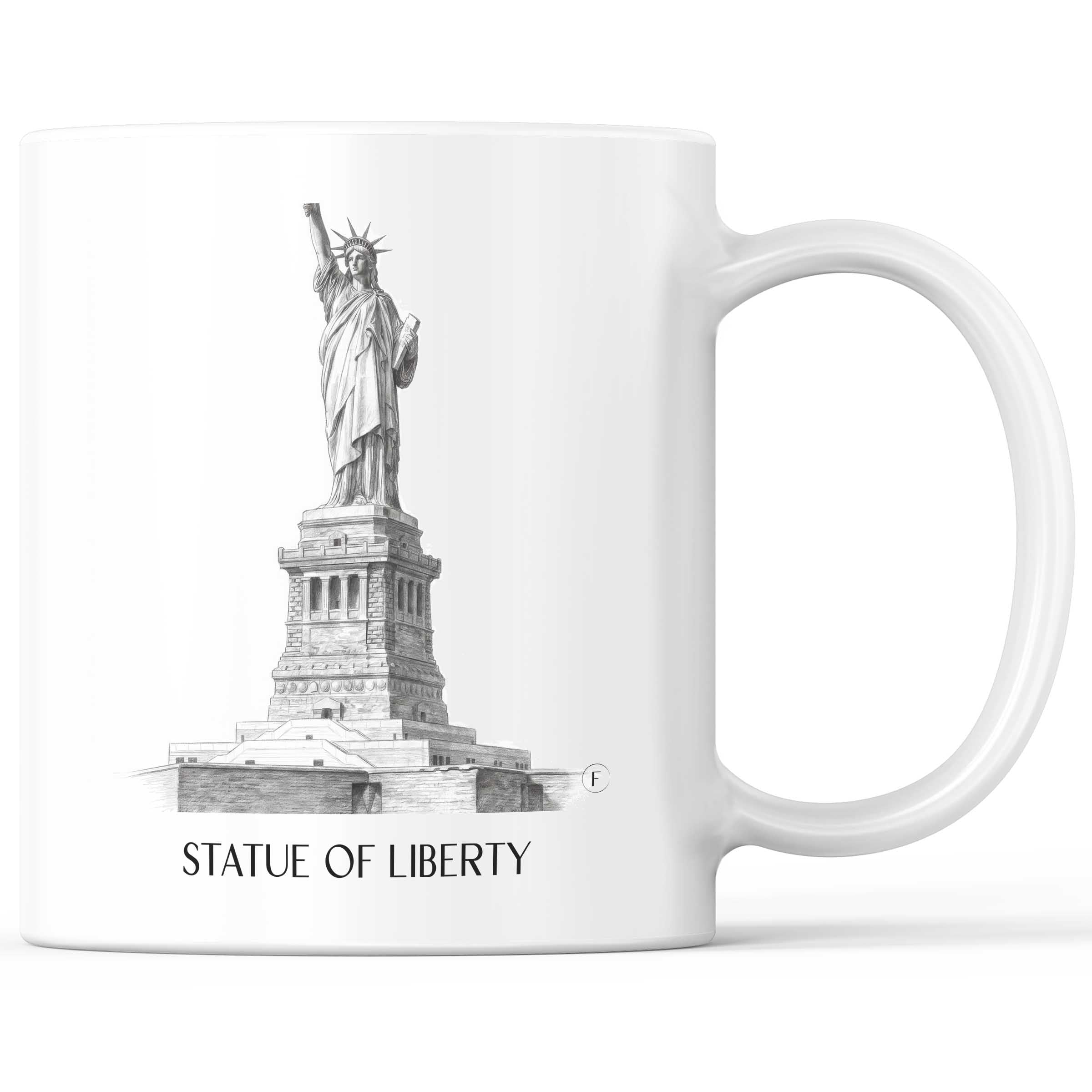 Freiheitsstatue Kaffeebecher - New York City - USA Becher - Kaffeetasse im Zeichnung Stil