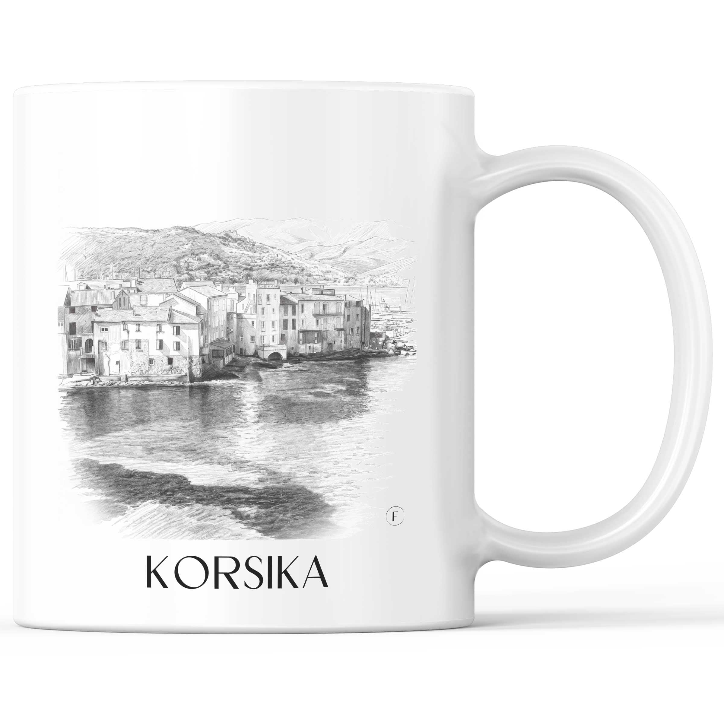 Korsika - Frankreich Becher - Kaffeetasse im Zeichnung Stil
