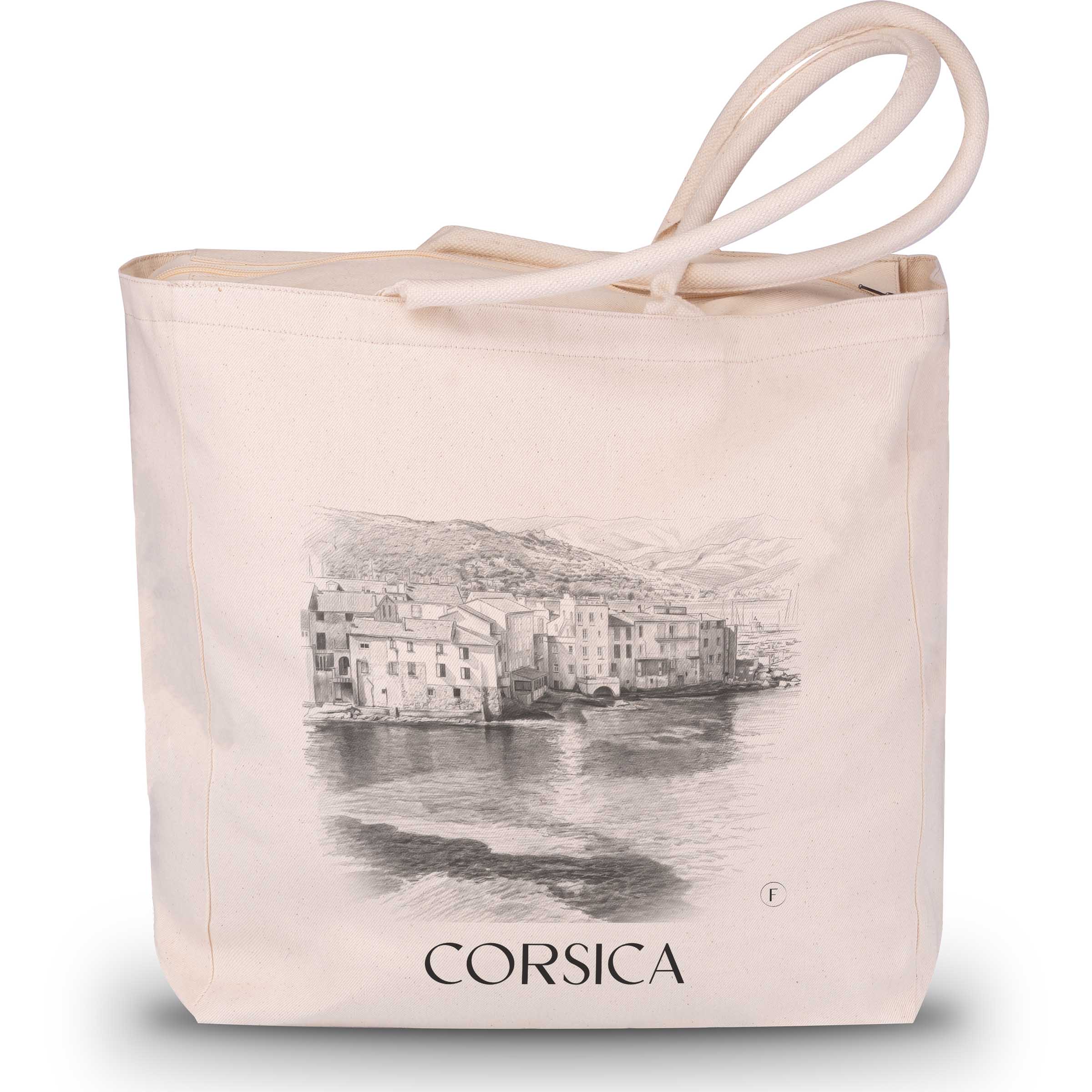 Korsika - Frankreich Tote Bag - Einkaufstasche im Zeichnung Stil