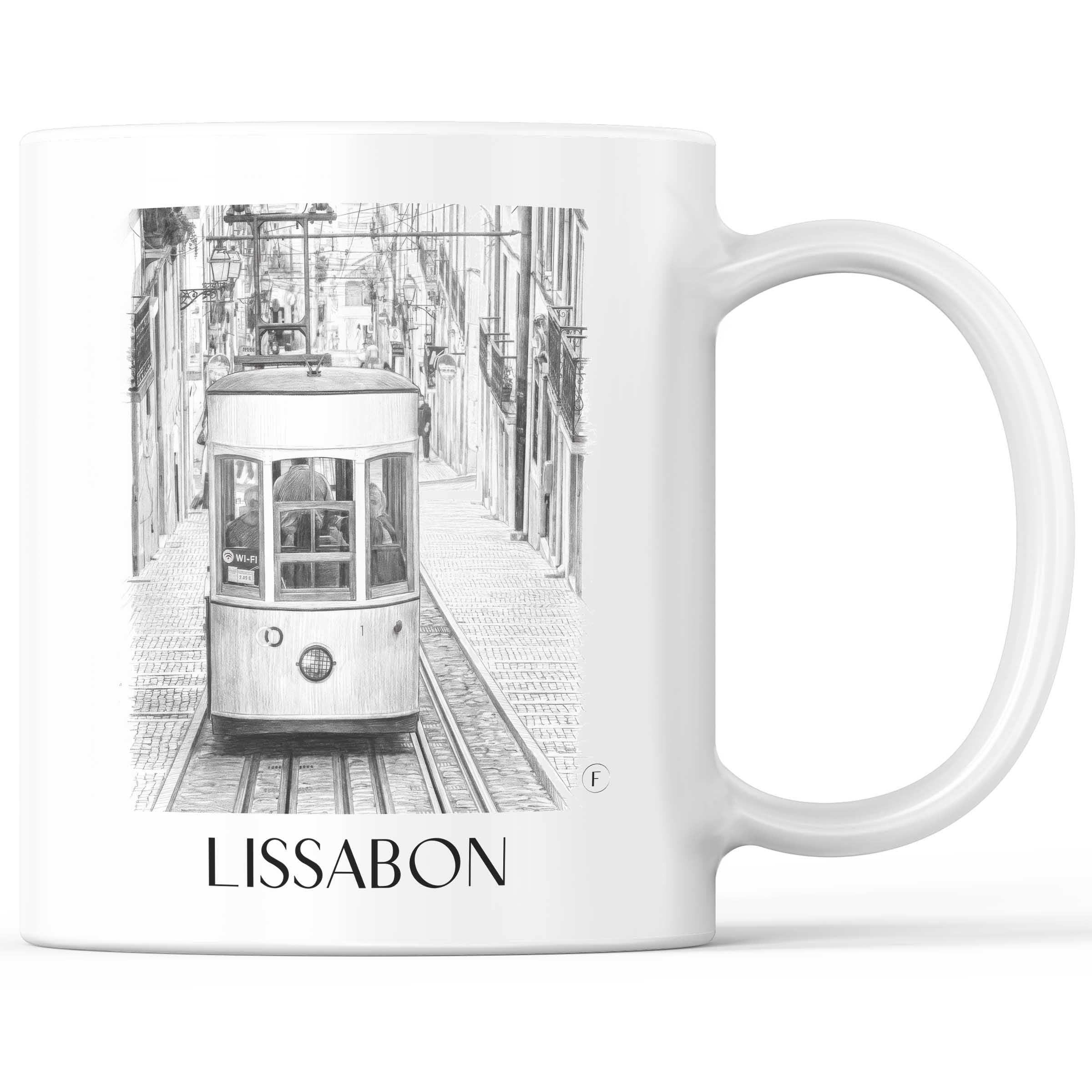 Lissabon - Portugal Becher - Kaffeetasse im Zeichnung Stil