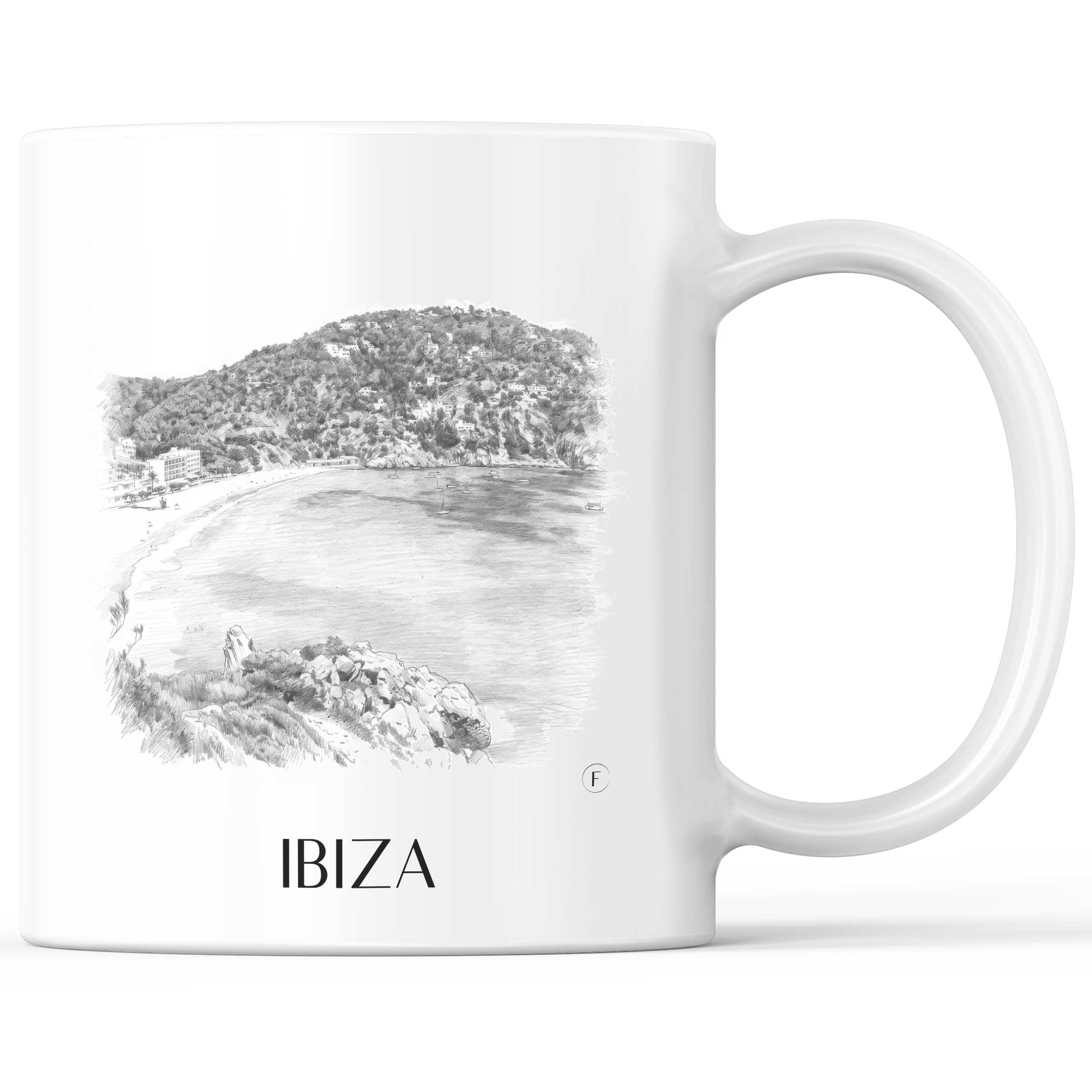 Ibiza - Spanien Becher - Kaffeetasse im Zeichnung Stil