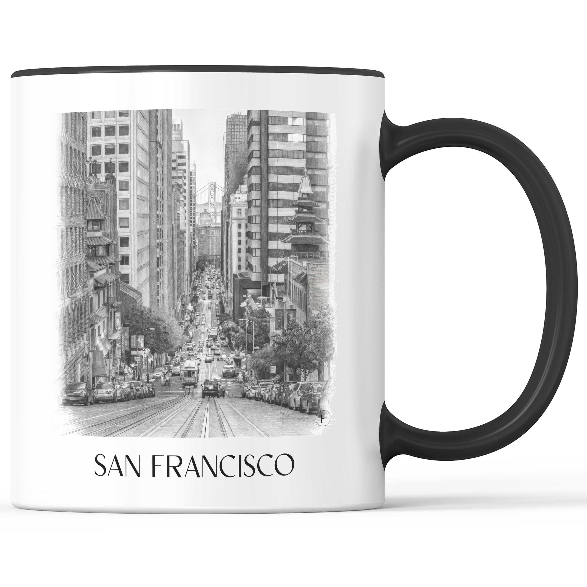 San Francisco - USA Becher - Kaffeetasse im Zeichnung Stil