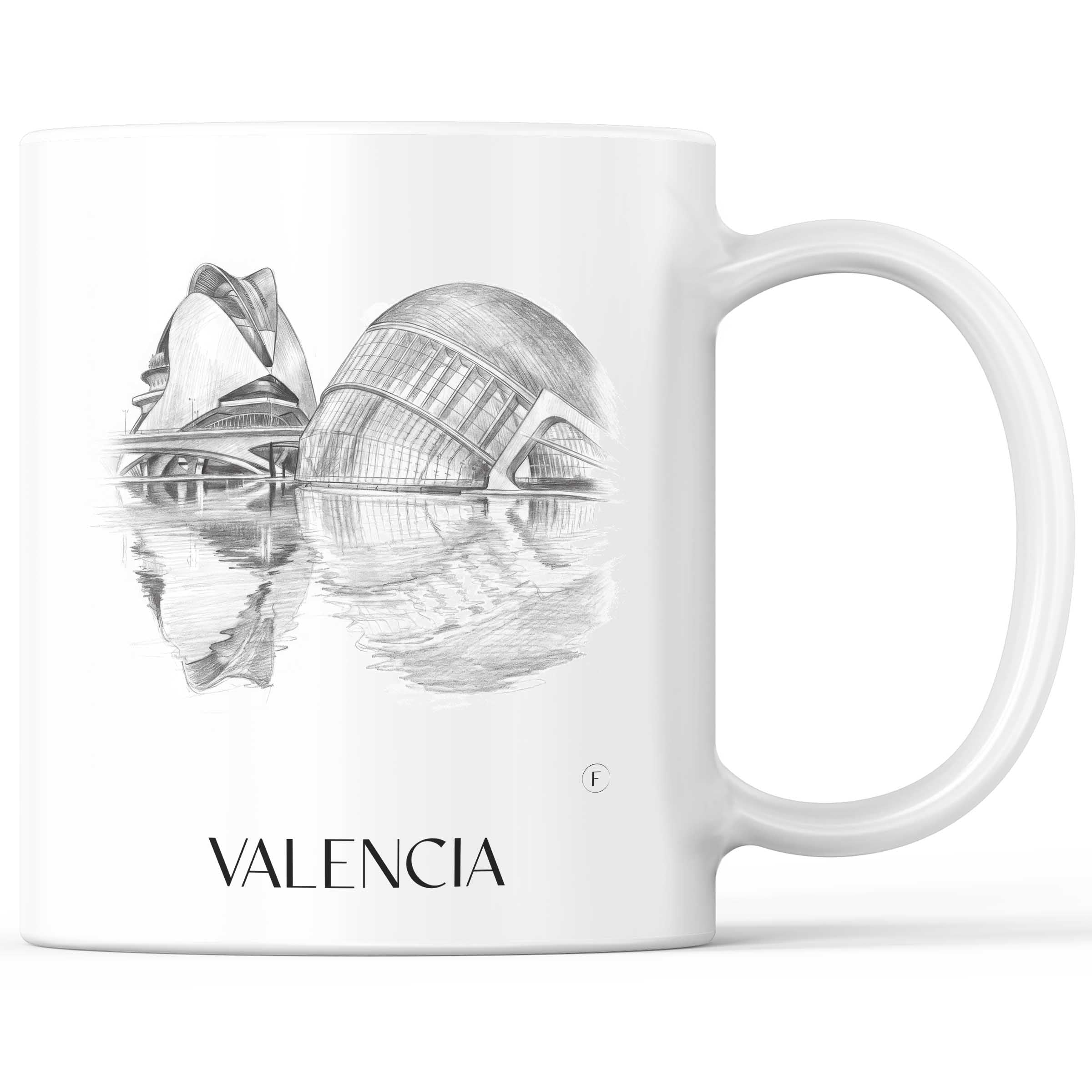 Valencia - Spanien Becher - Kaffeetasse im Zeichnung Stil