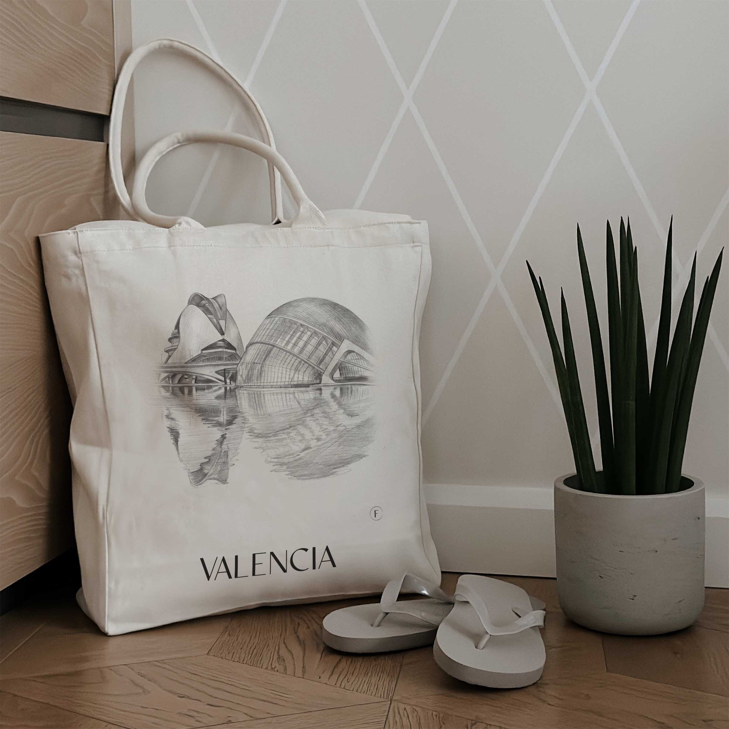 valencia-spanien-einkaufstasche-bleistift-zeichnung-drawing