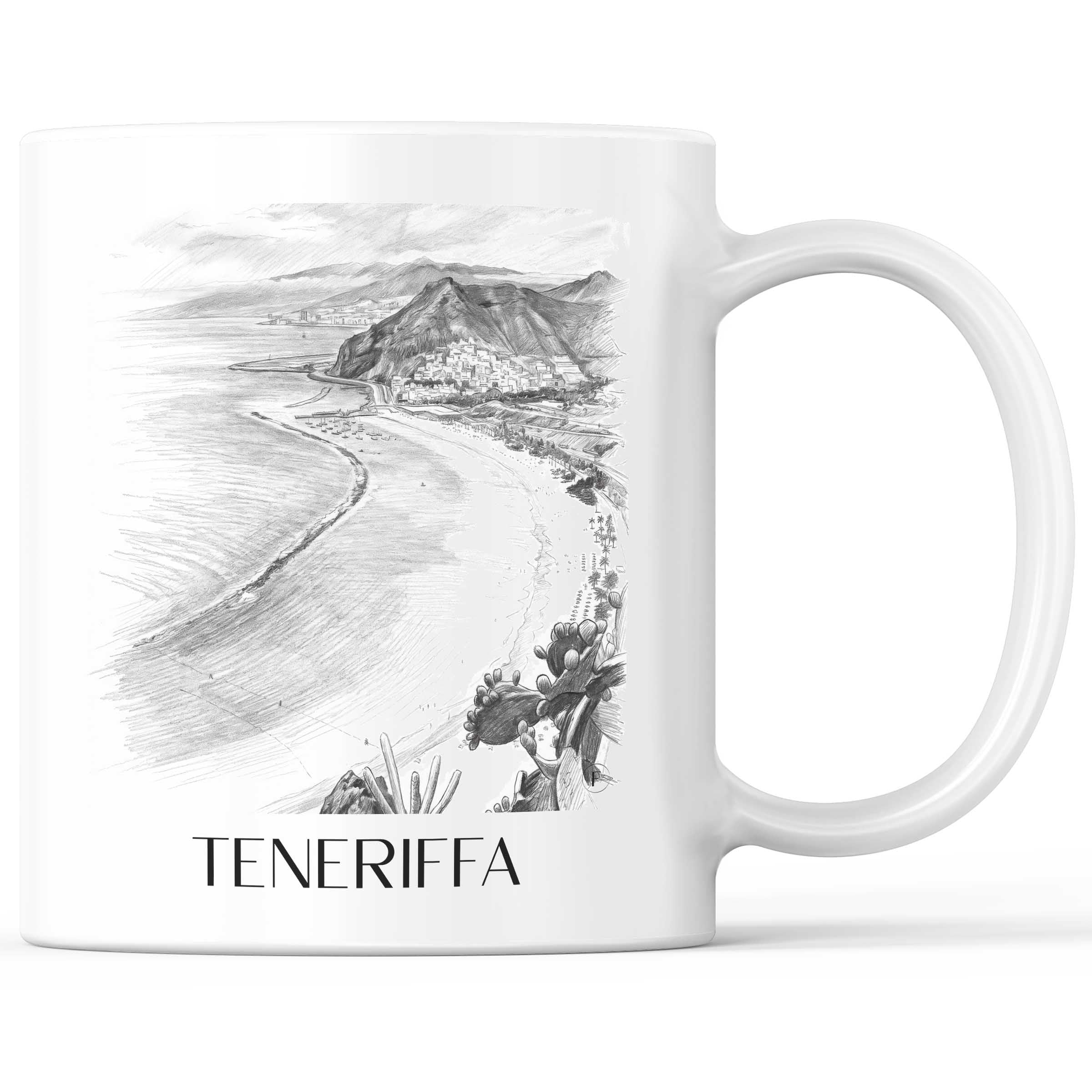 Teneriffa - Spanien Becher - Kaffeetasse im Zeichnung Stil