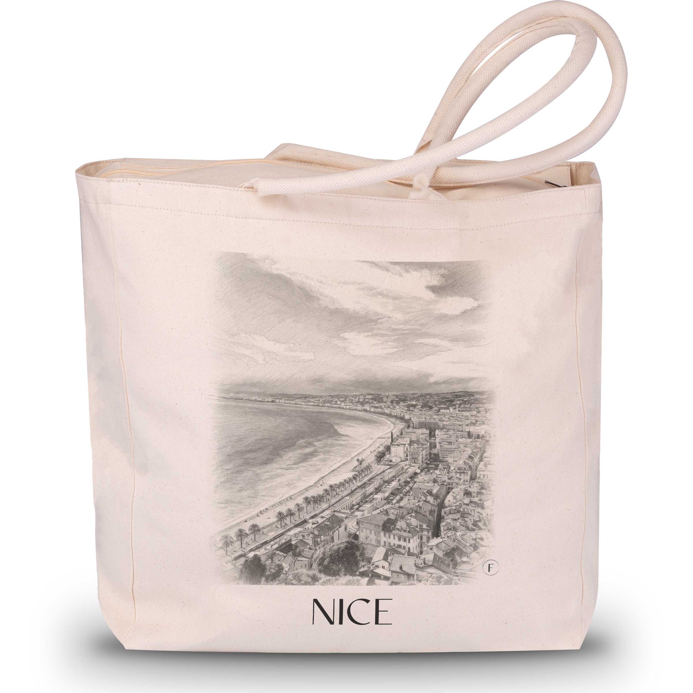 Nizza - Frankreich Tote Bag - Einkaufstasche im Zeichnung Stil