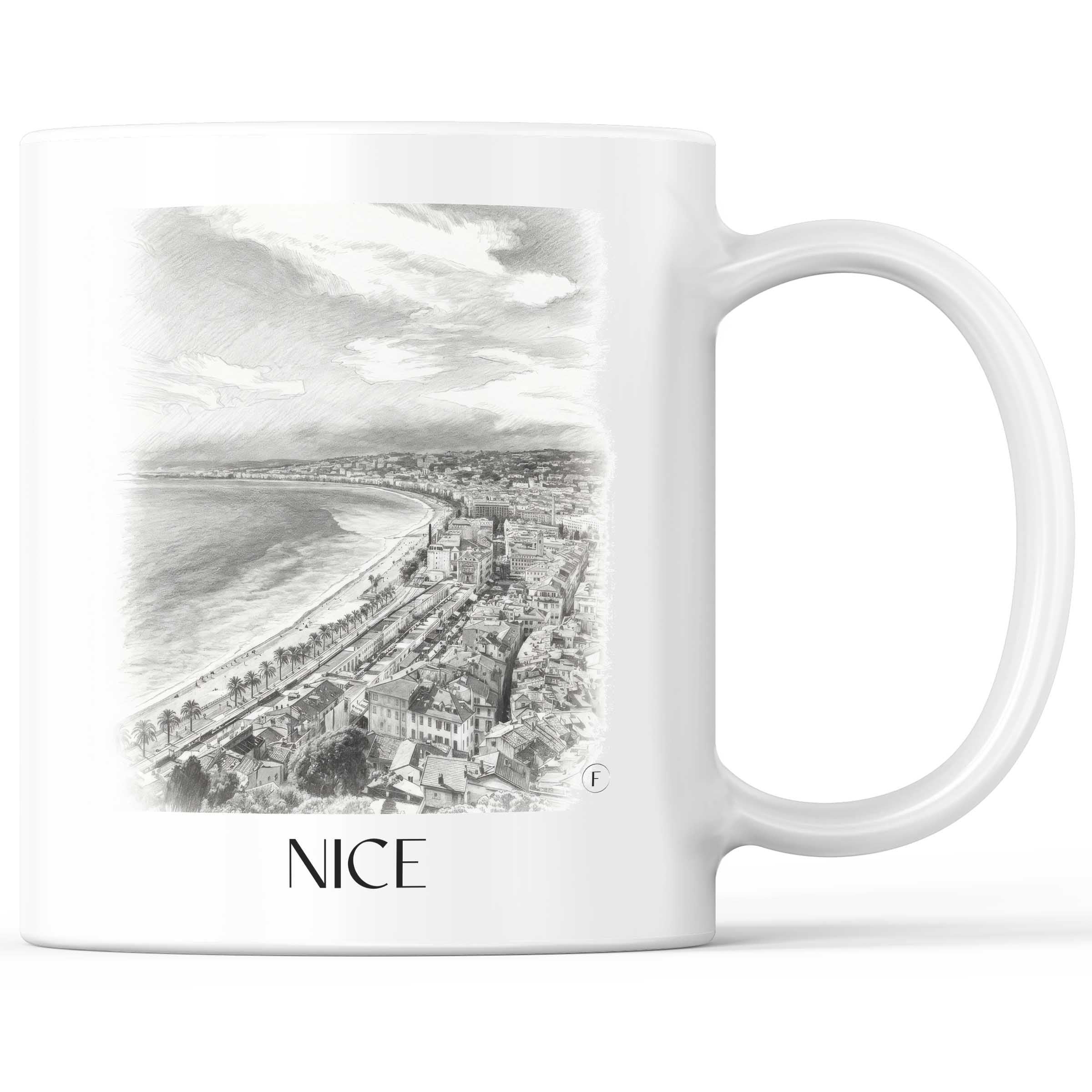 Nizza - Frankreich Becher - Kaffeetasse im Zeichnung Stil