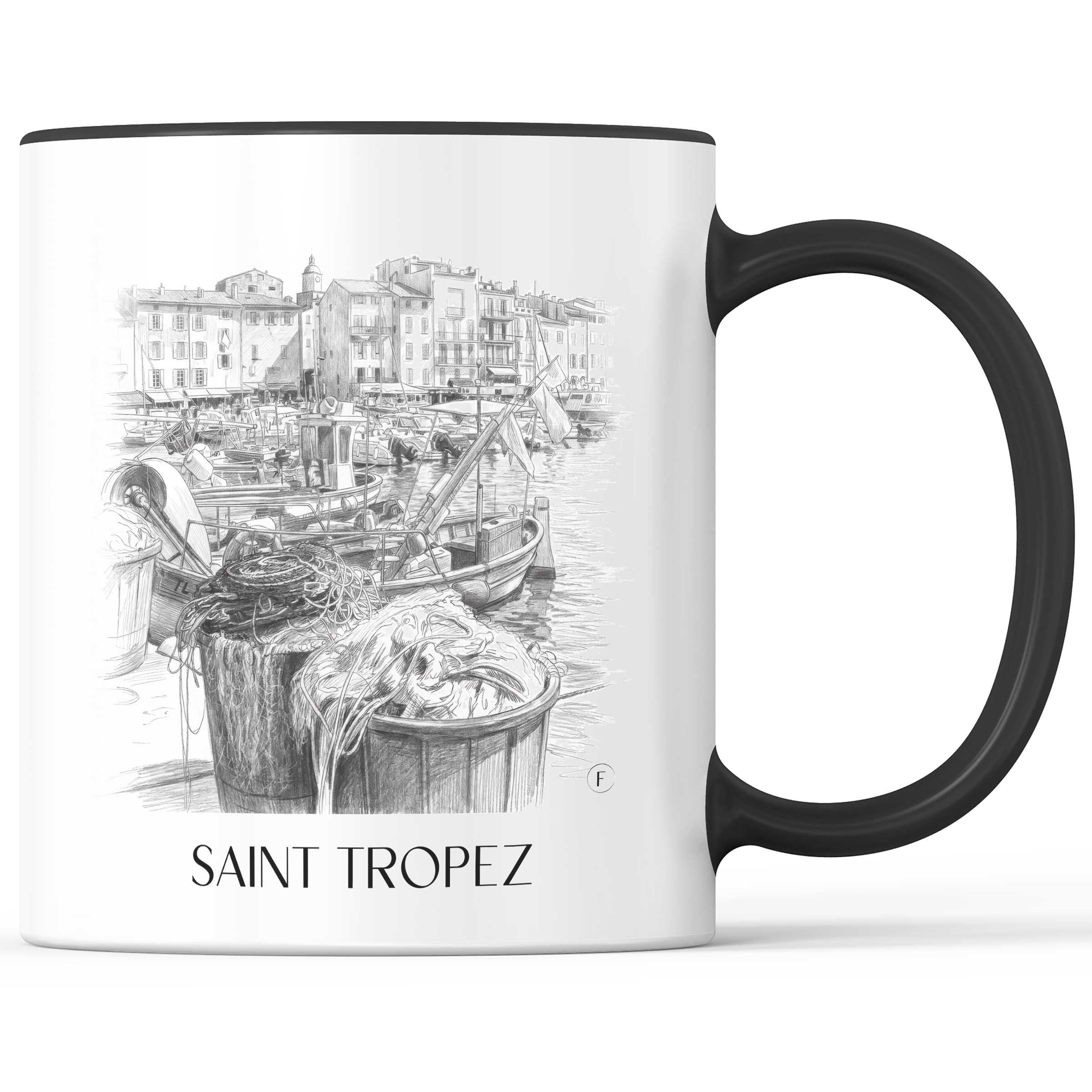 saint-tropez-frankreich-kaffeebecher-bleistift-zeichnung-drawing