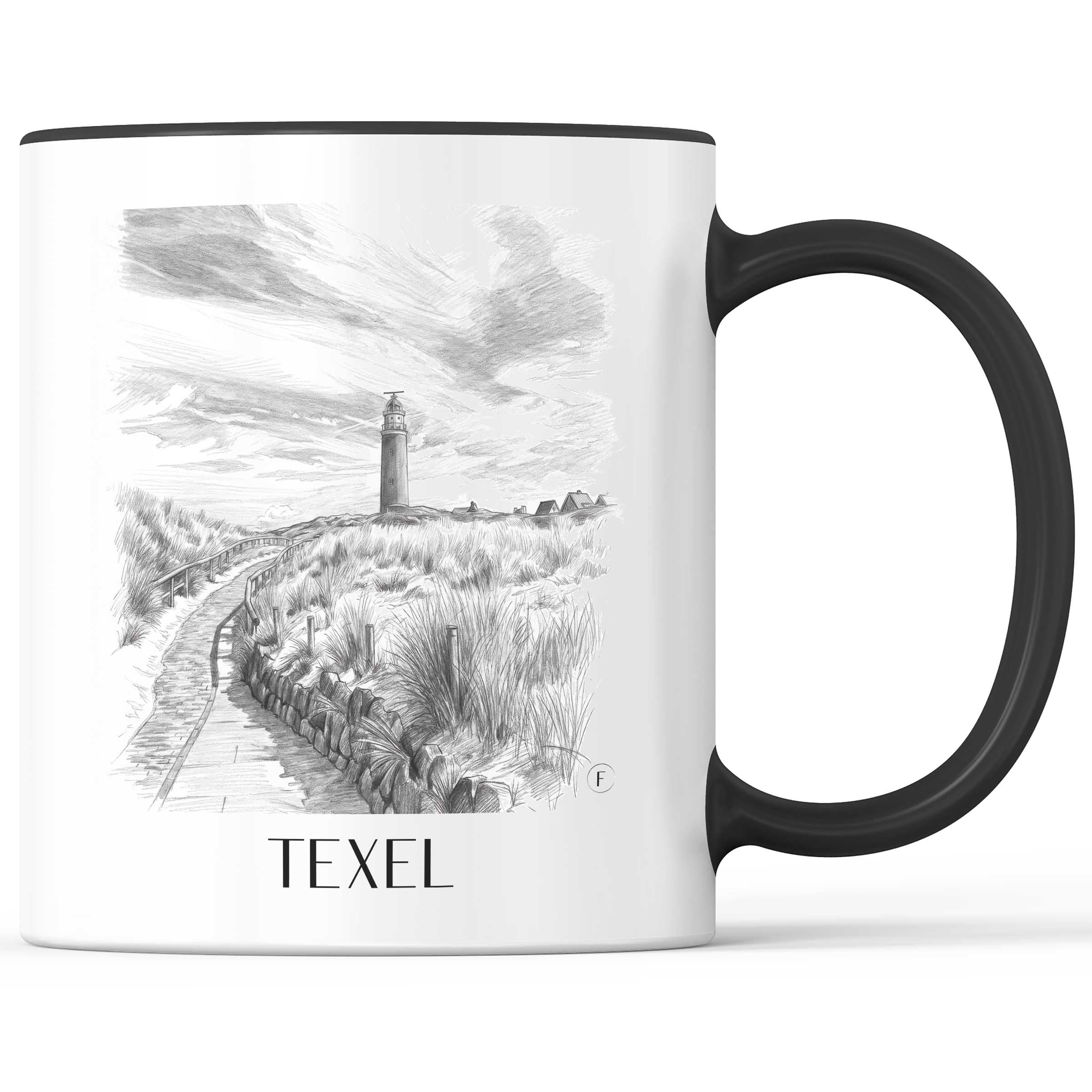 Texel - Niederlande Becher - Kaffeetasse im Zeichnung Stil