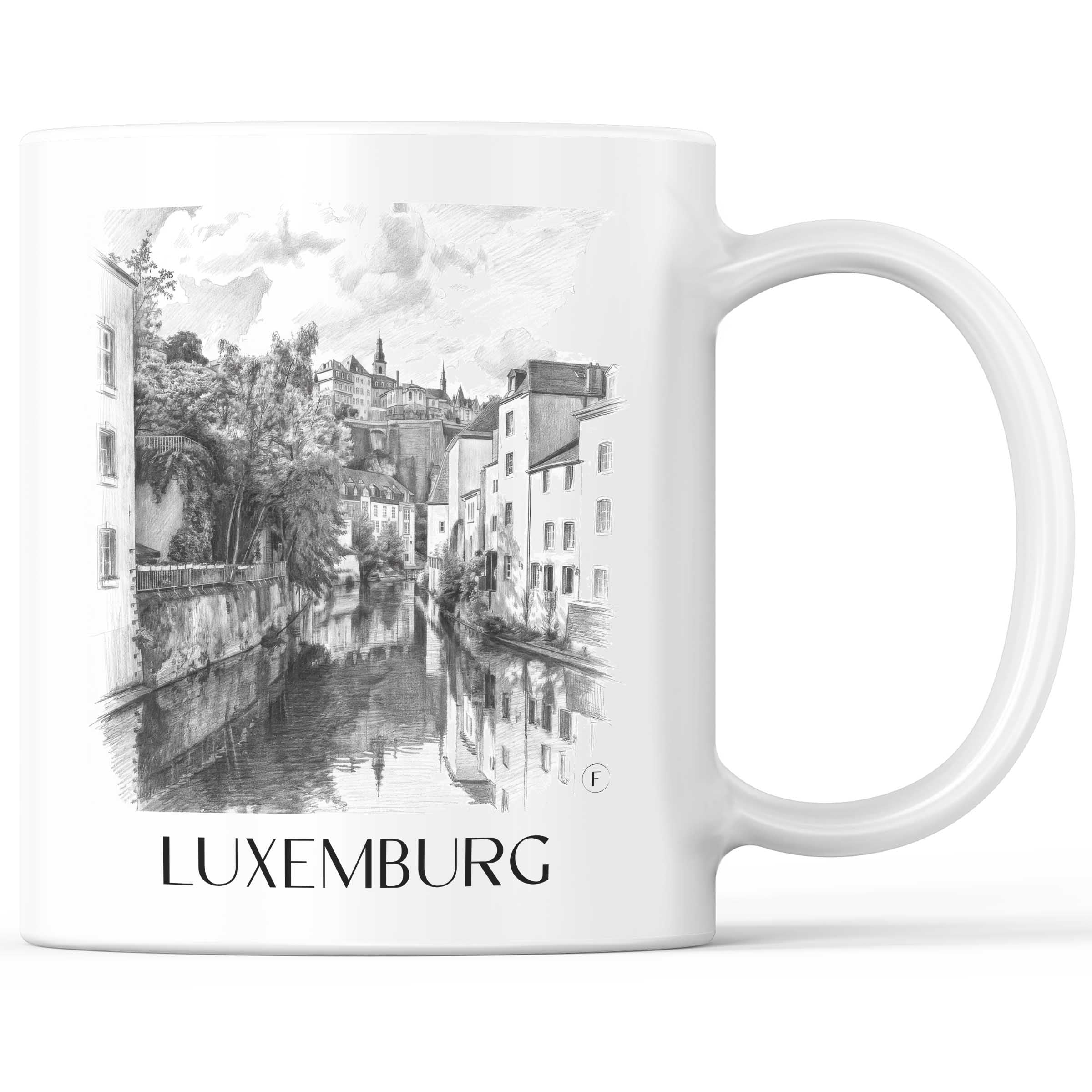 Luxemburg - Luxemburg Becher - Kaffeetasse im Zeichnung Stil