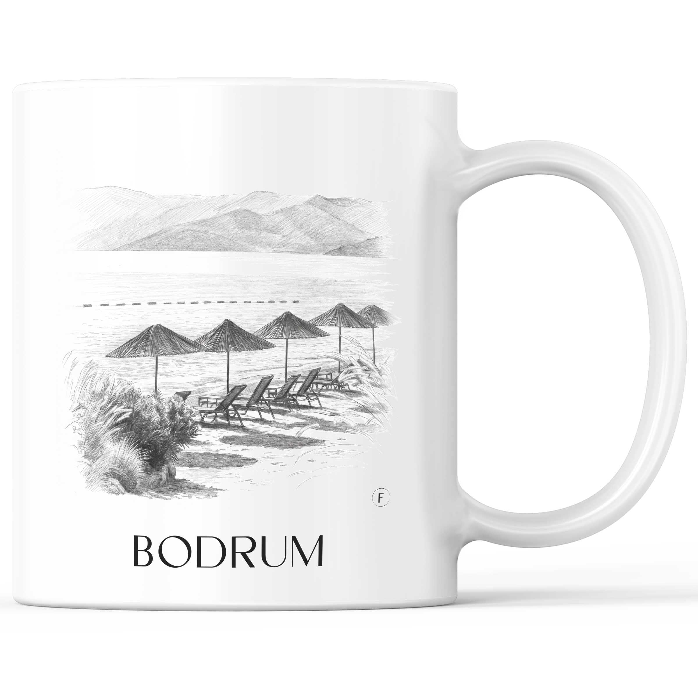 Bodrum - Türkei Becher - Kaffeetasse im Zeichnung Stil