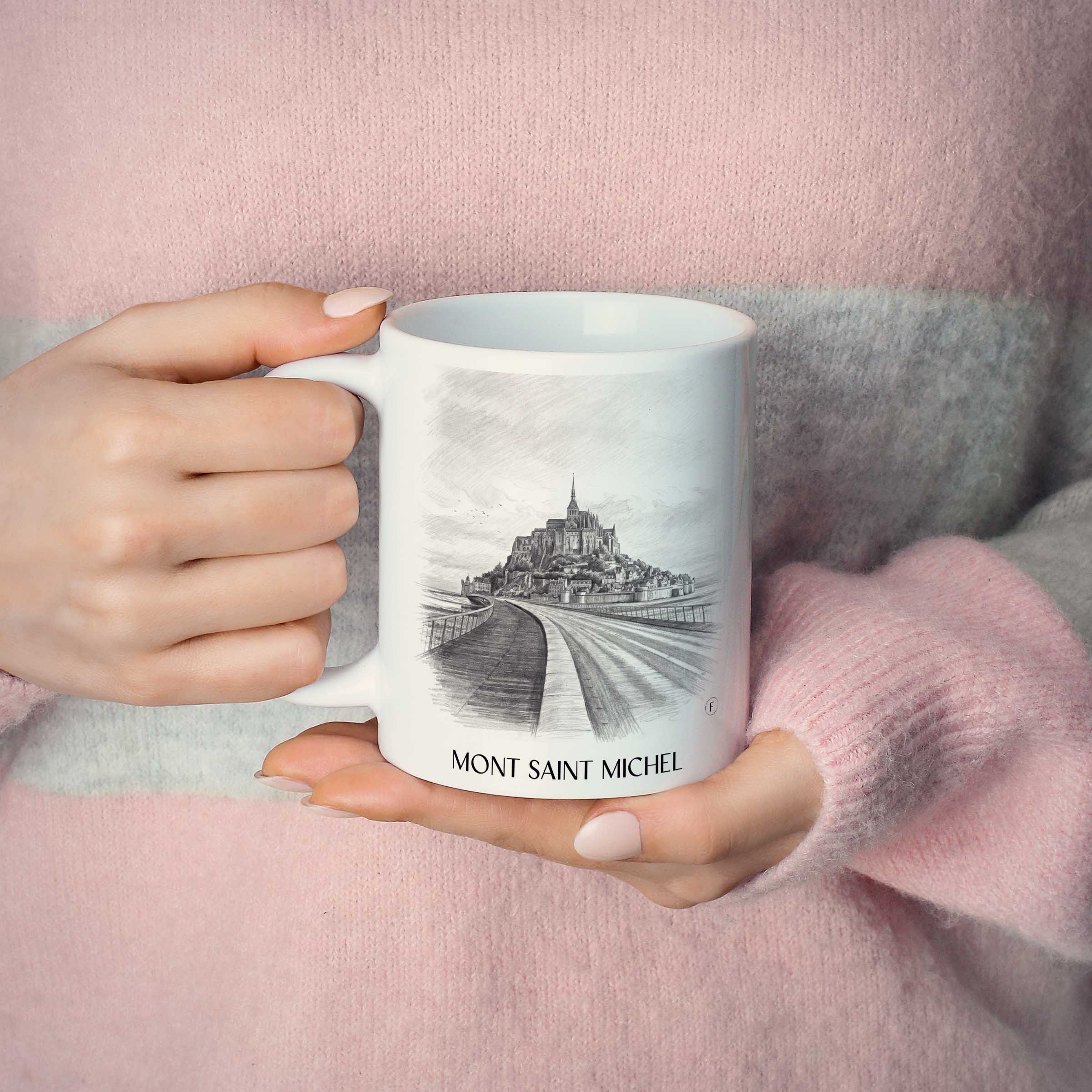 mont-saint-michel-frankreich-kaffeebecher-bleistift-zeichnung-drawing