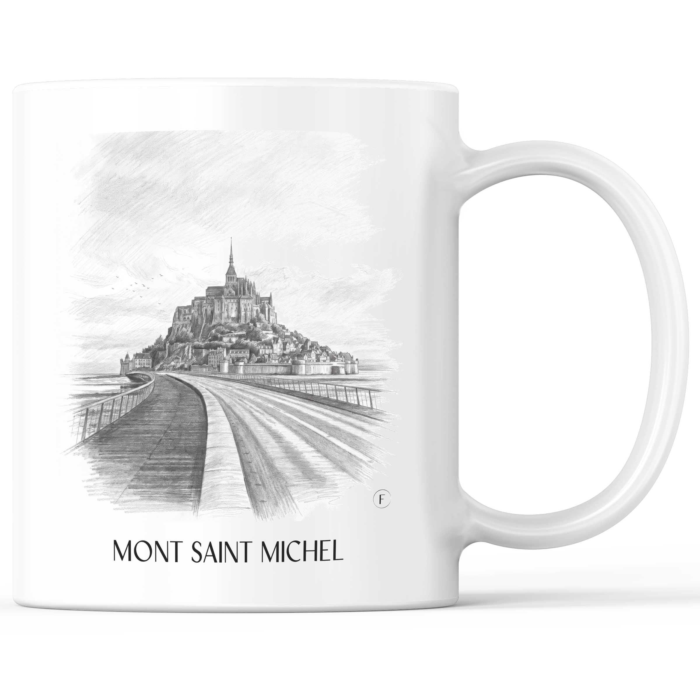 Mont Saint Michel - Frankreich Becher - Kaffeetasse im Zeichnung Stil