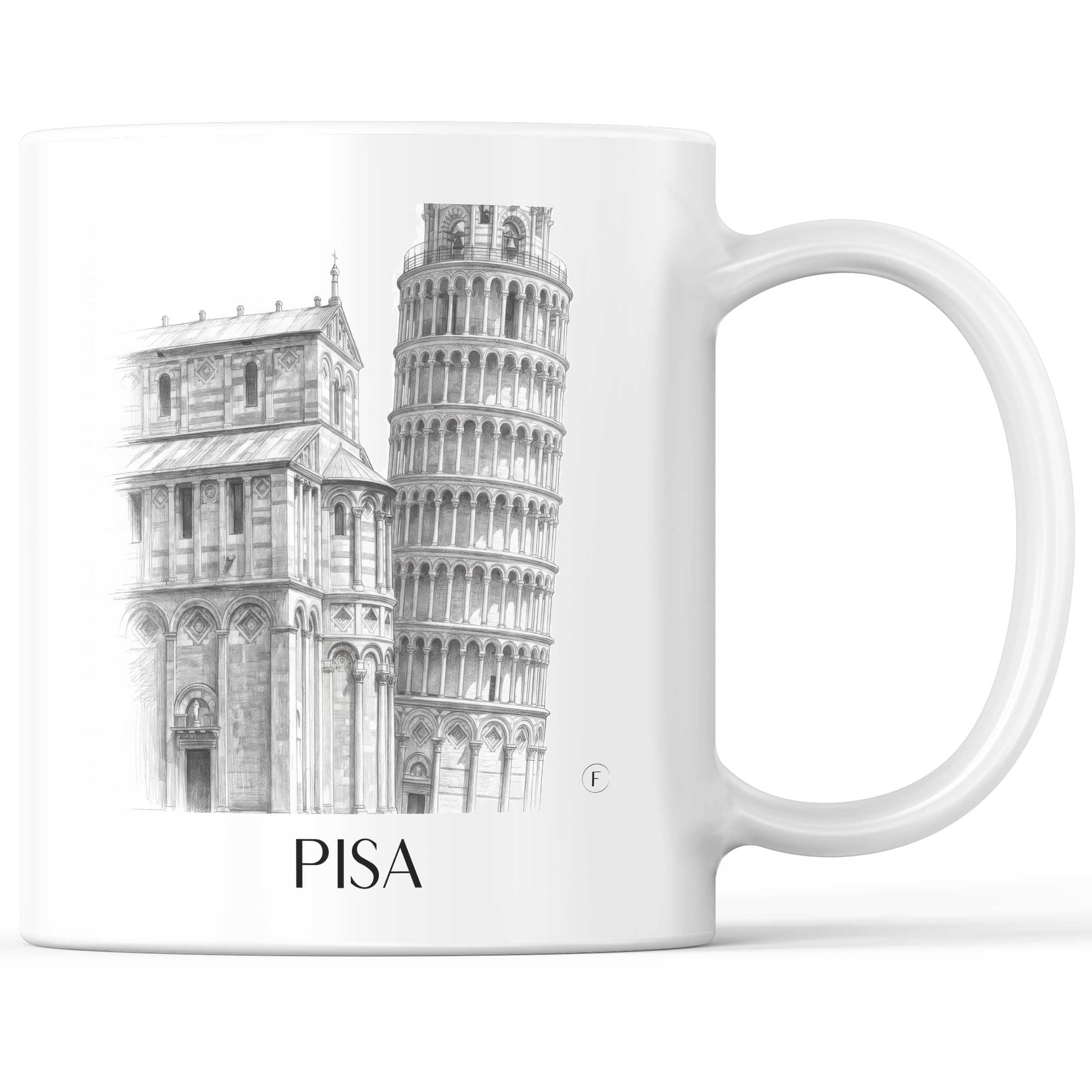 Pisa - Italien Becher - Kaffeetasse im Zeichnung Stil