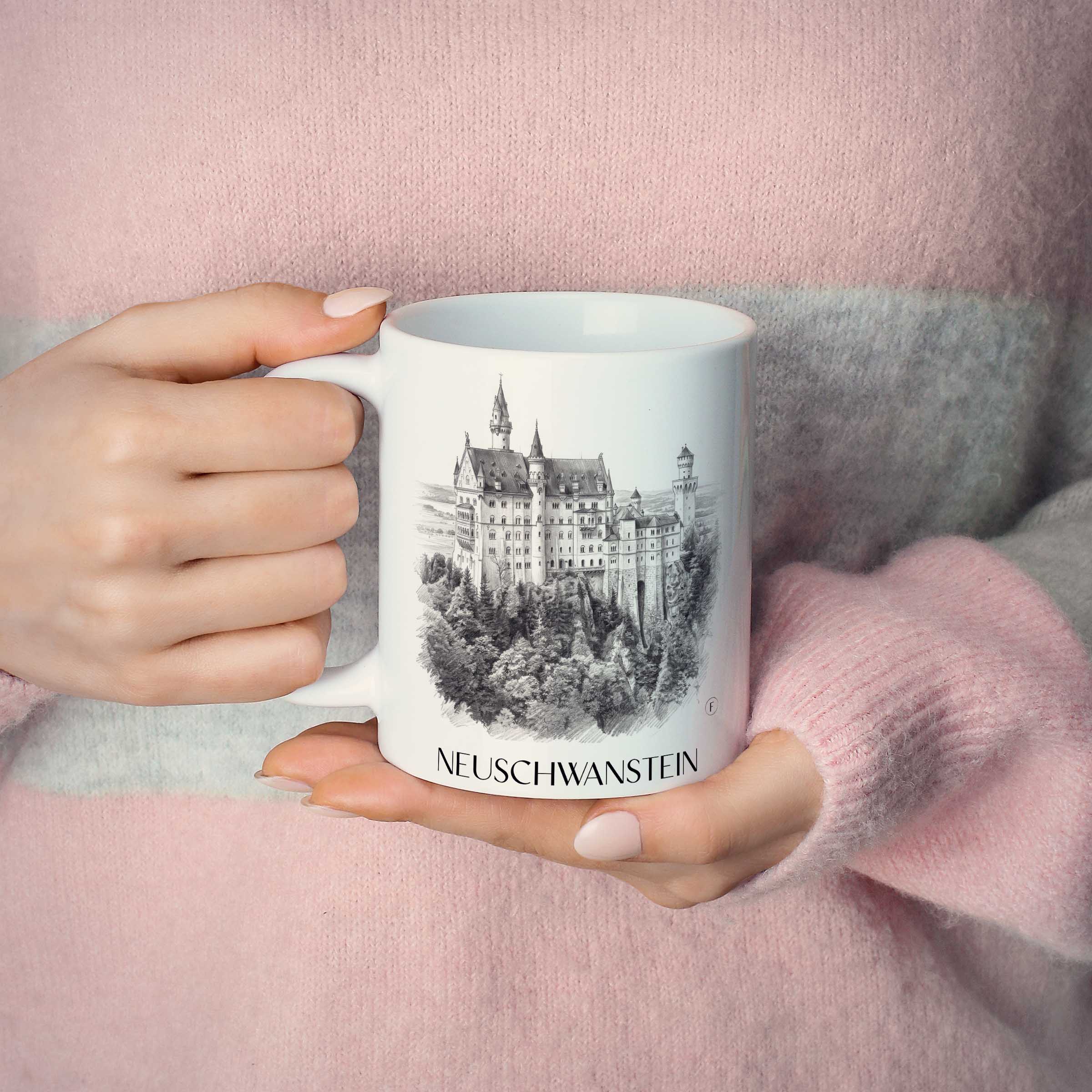neuschwanstein-deutschland-kaffeebecher-bleistift-zeichnung-drawing