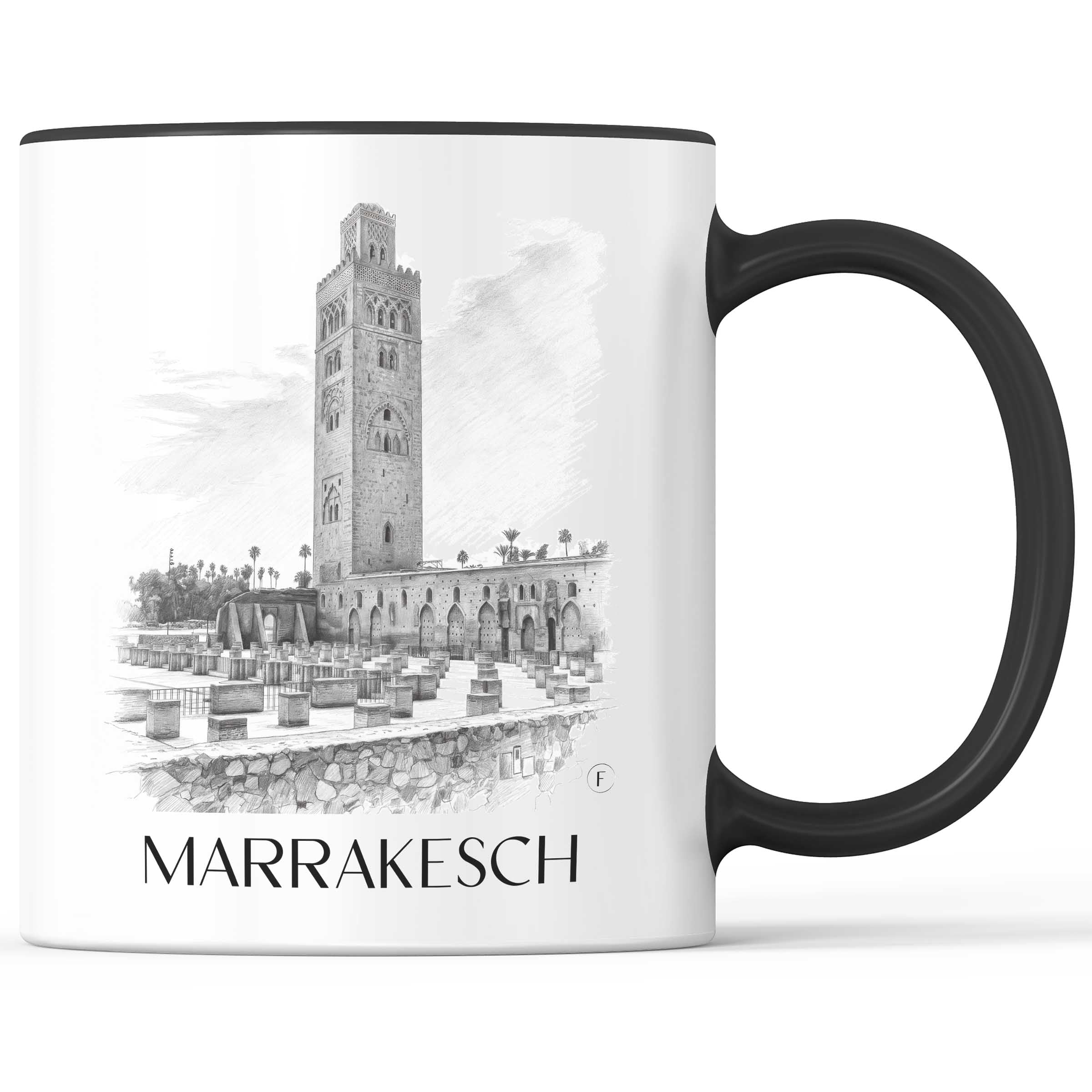 marrakesch-marokko-kaffeebecher-bleistift-zeichnung-drawing