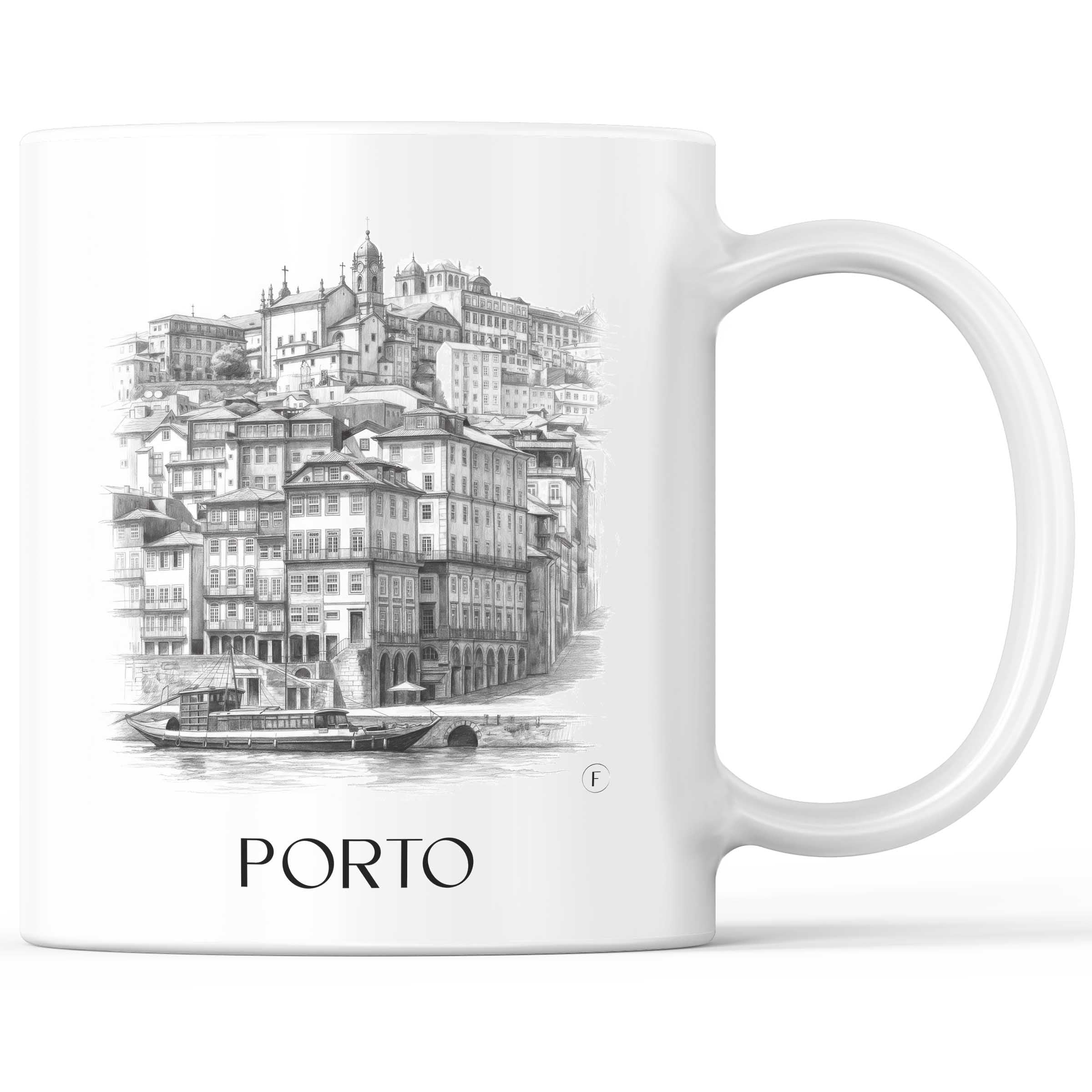 Porto - Portugal Becher - Kaffeetasse im Zeichnung Stil