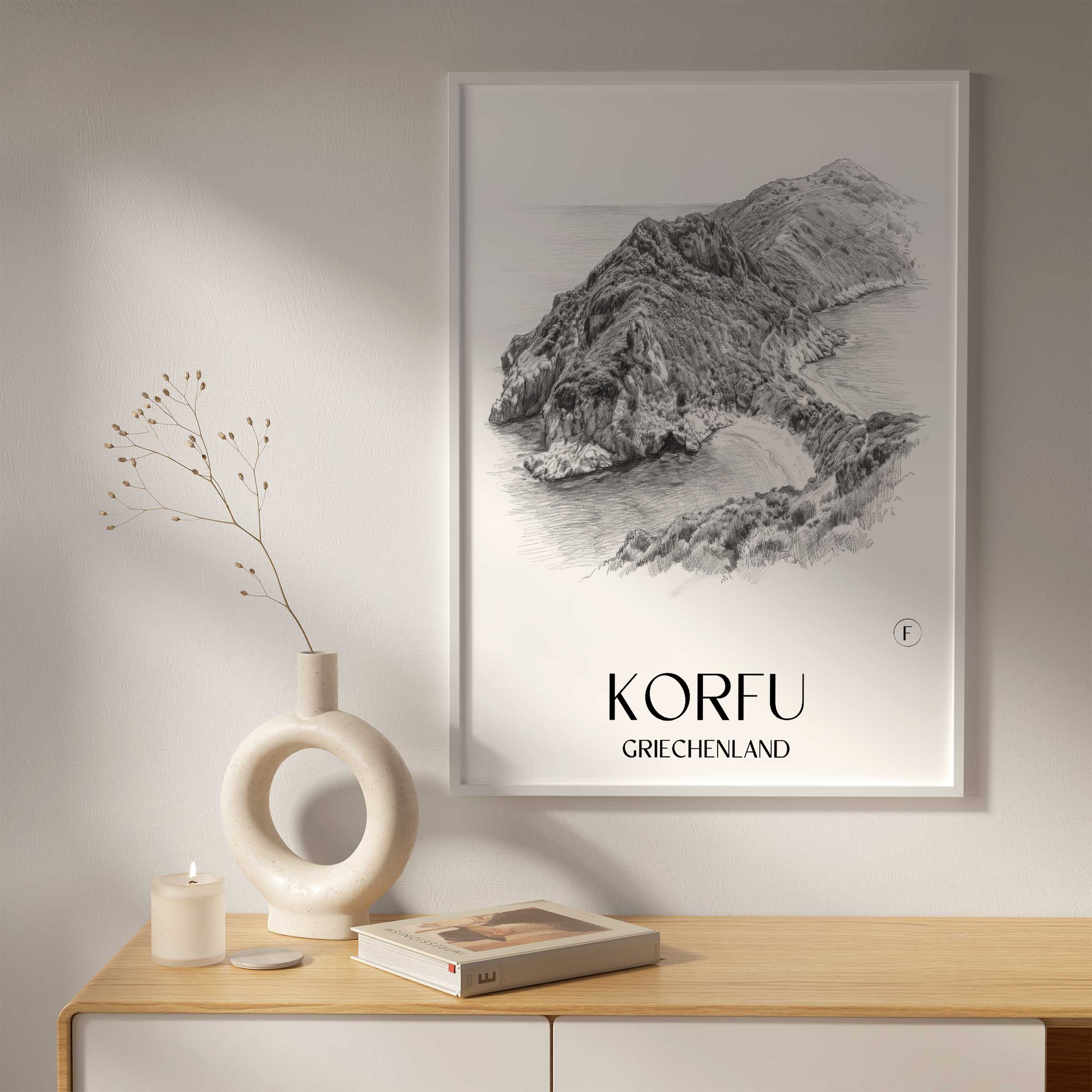korfu-griechenland-poster-bleistift-zeichnung-drawing