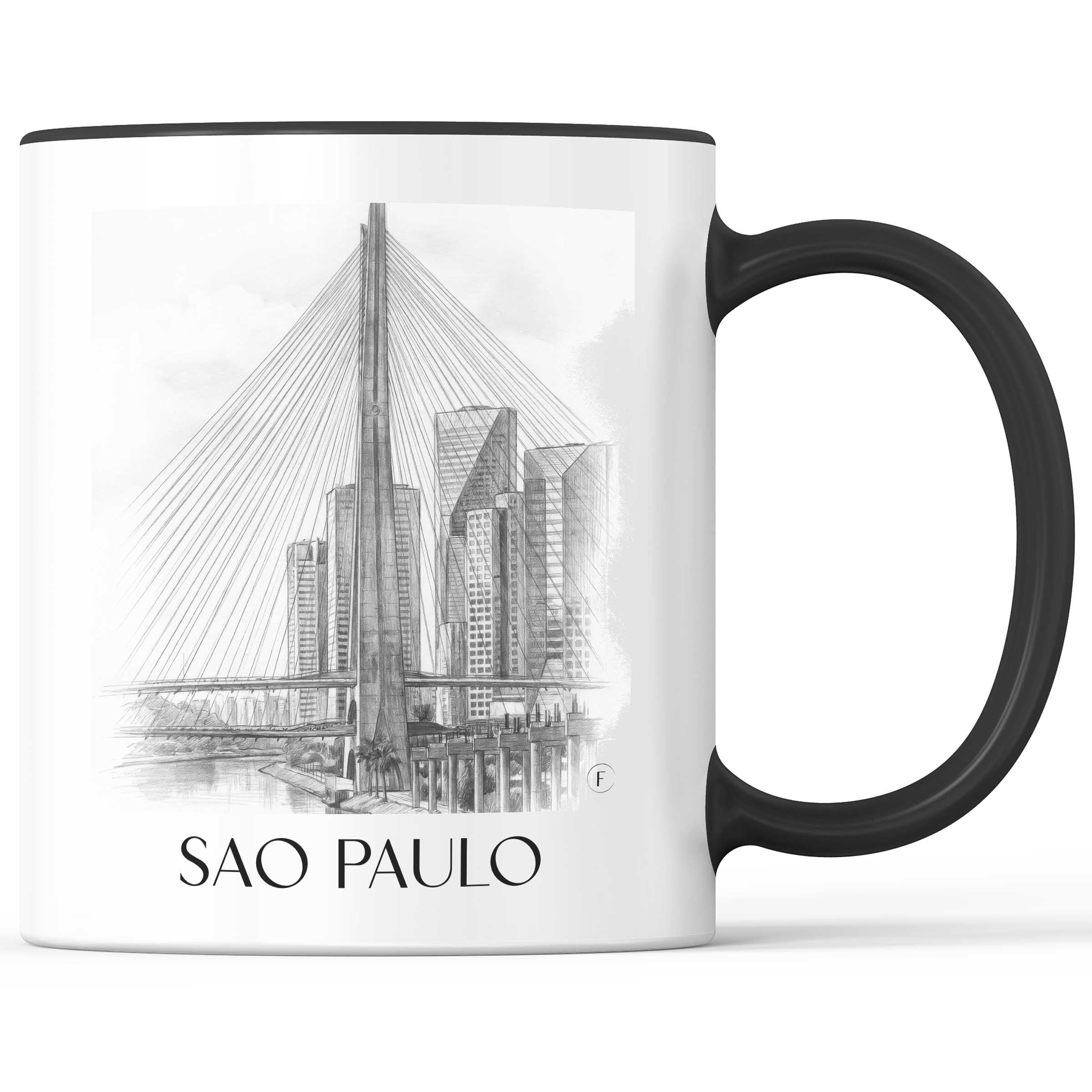Sao Paulo - Brasilien Becher - Kaffeetasse im Zeichnung Stil