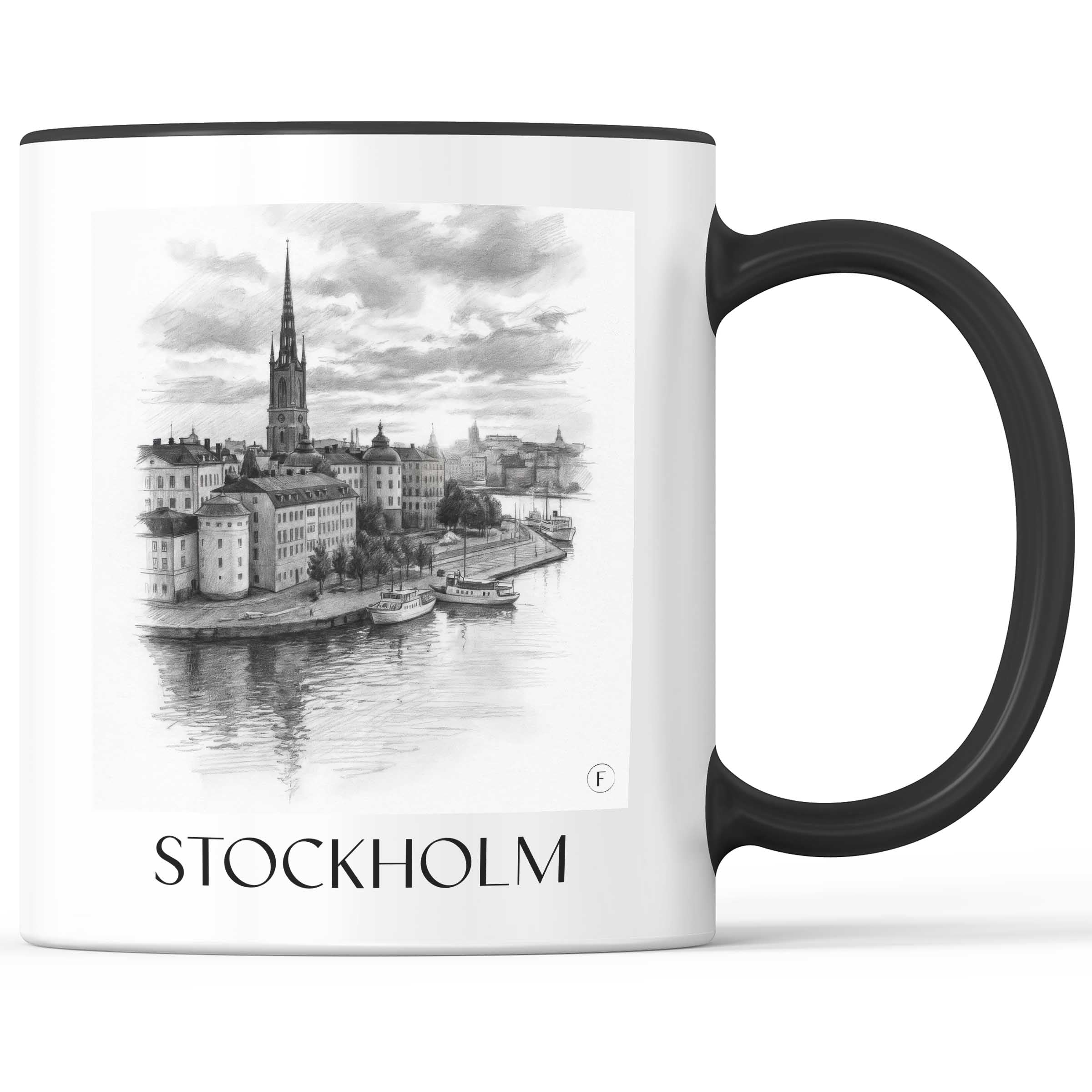 Stockholm - Schweden Becher - Kaffeetasse im Zeichnung Stil