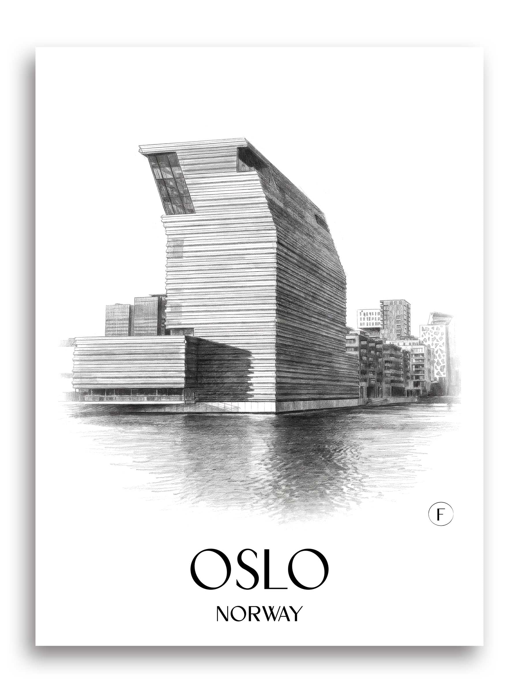 Oslo Poster - - Norwegen Kunstdruck - Zeichnung von A4 bis A1