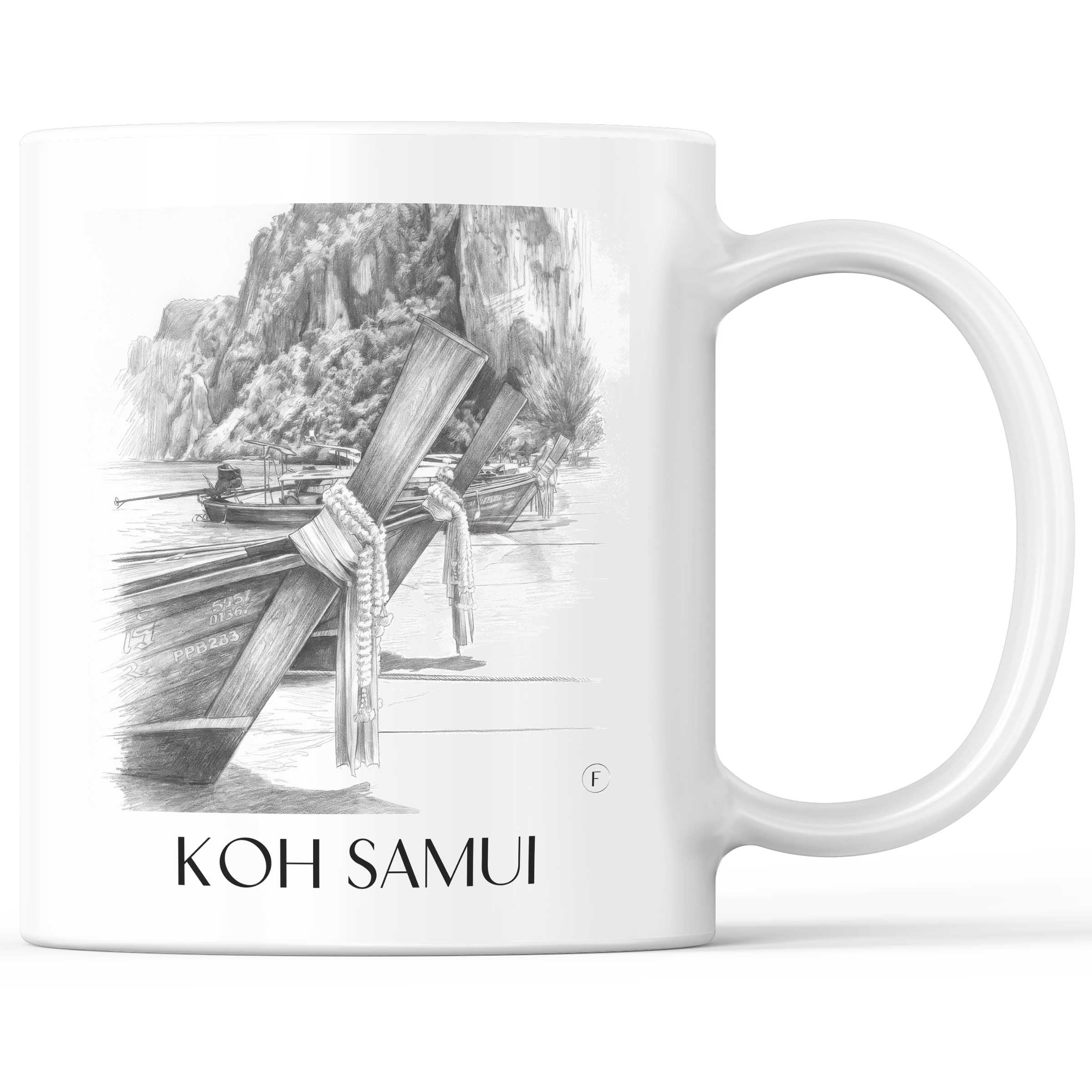 Koh Samui - Thailand Becher - Kaffeetasse im Zeichnung Stil