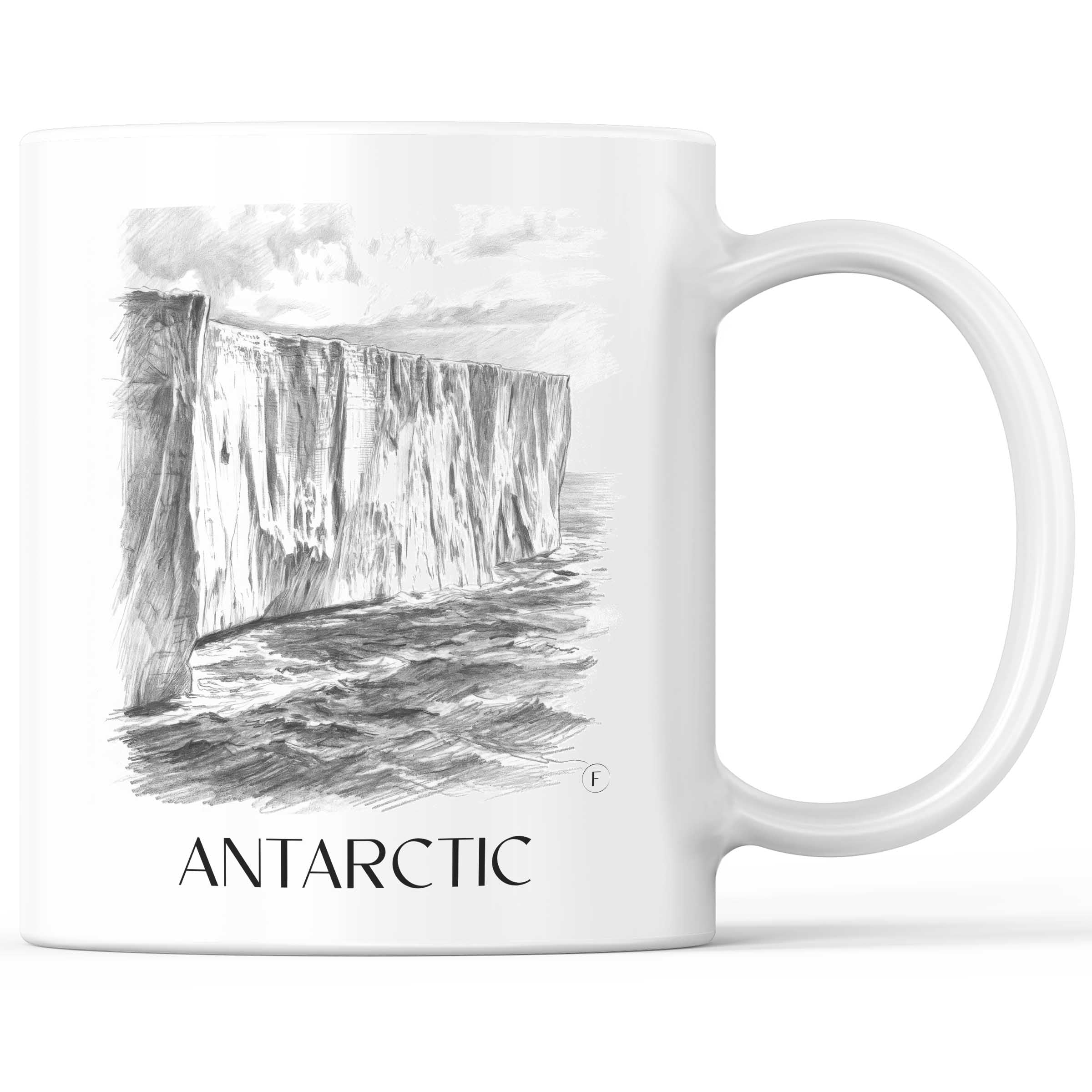 Antarktis - Südpol Becher - Kaffeetasse im Zeichnung Stil