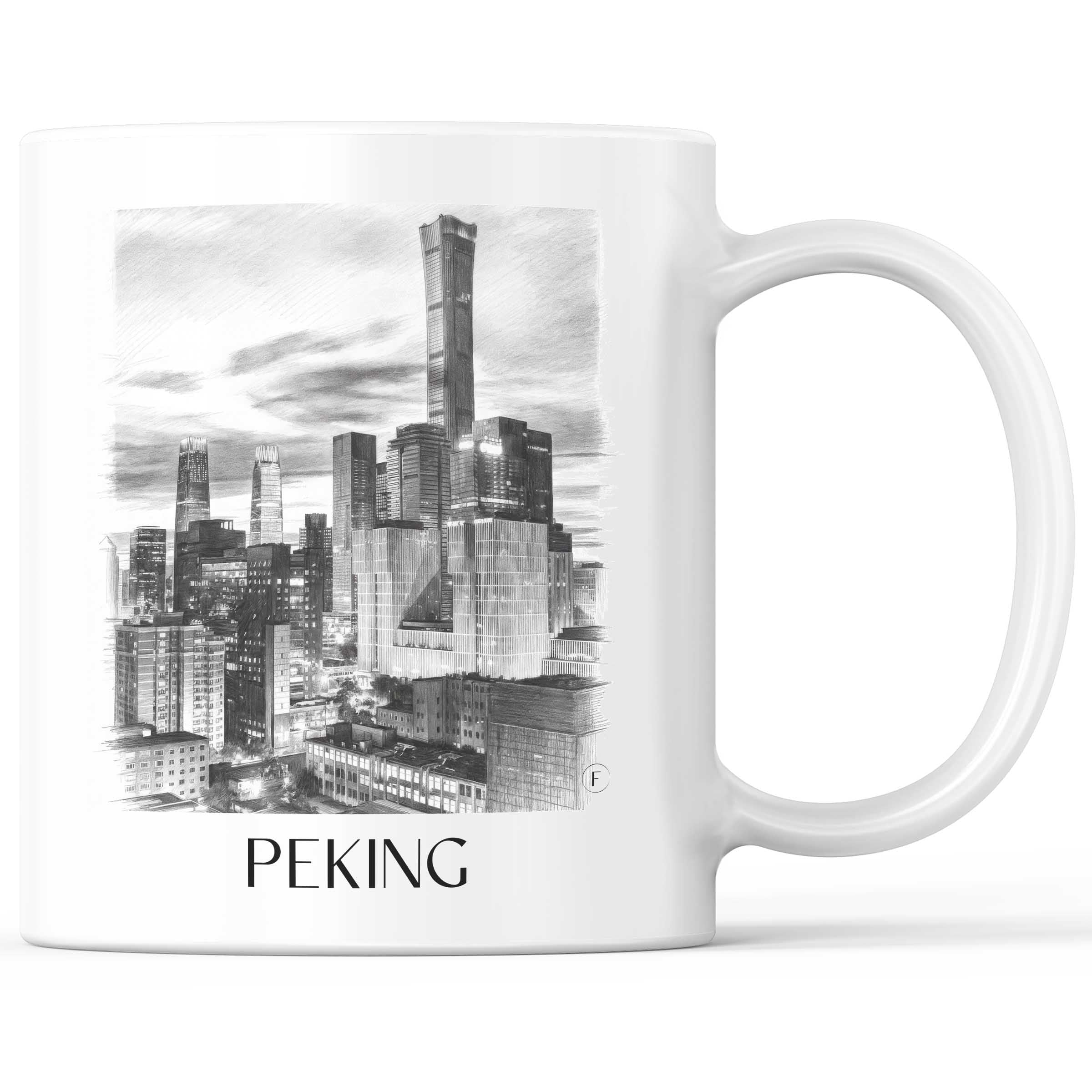 Peking - China Becher - Kaffeetasse im Zeichnung Stil