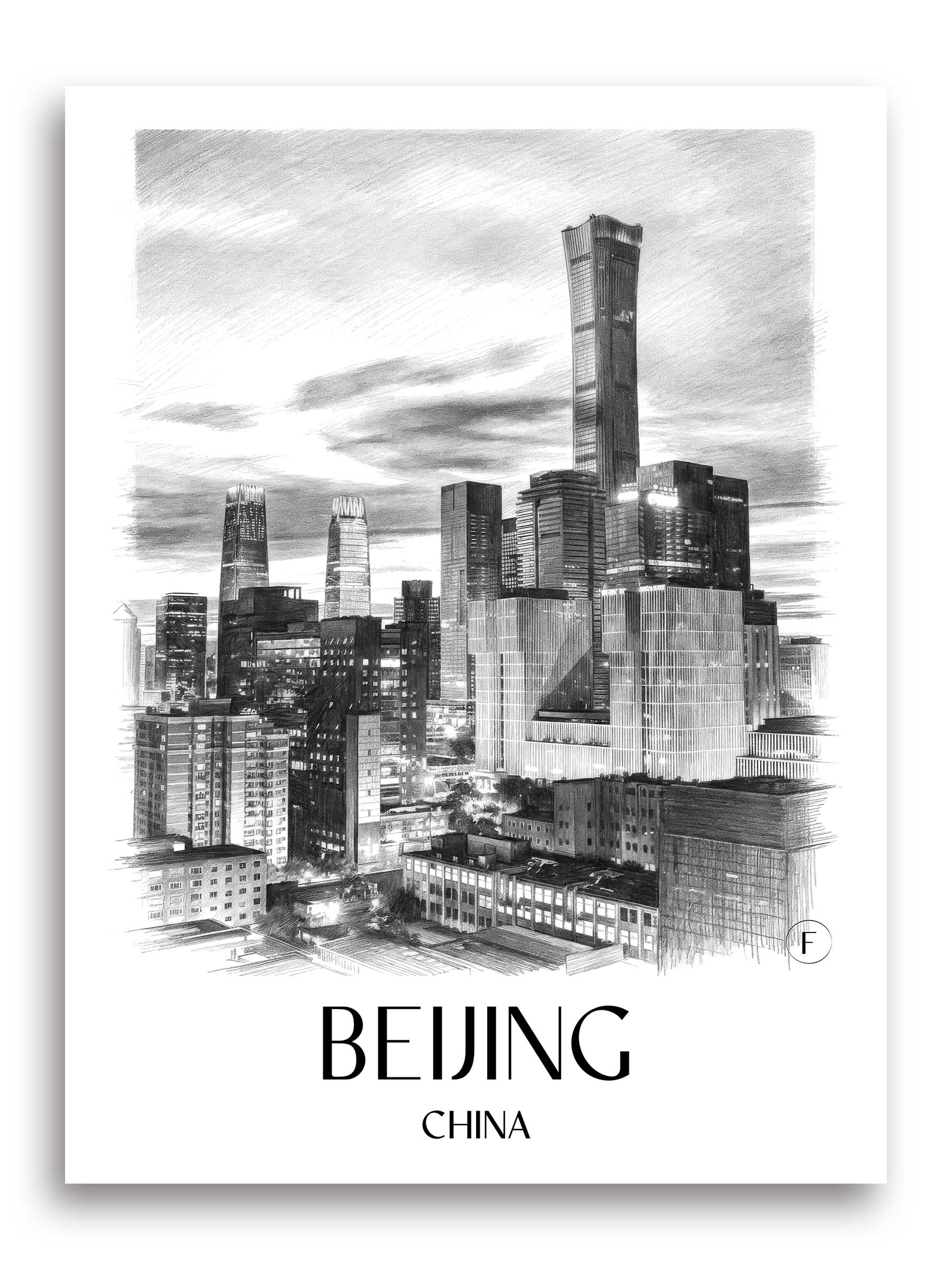 Peking Poster - - China Kunstdruck - Zeichnung von A4 bis A1