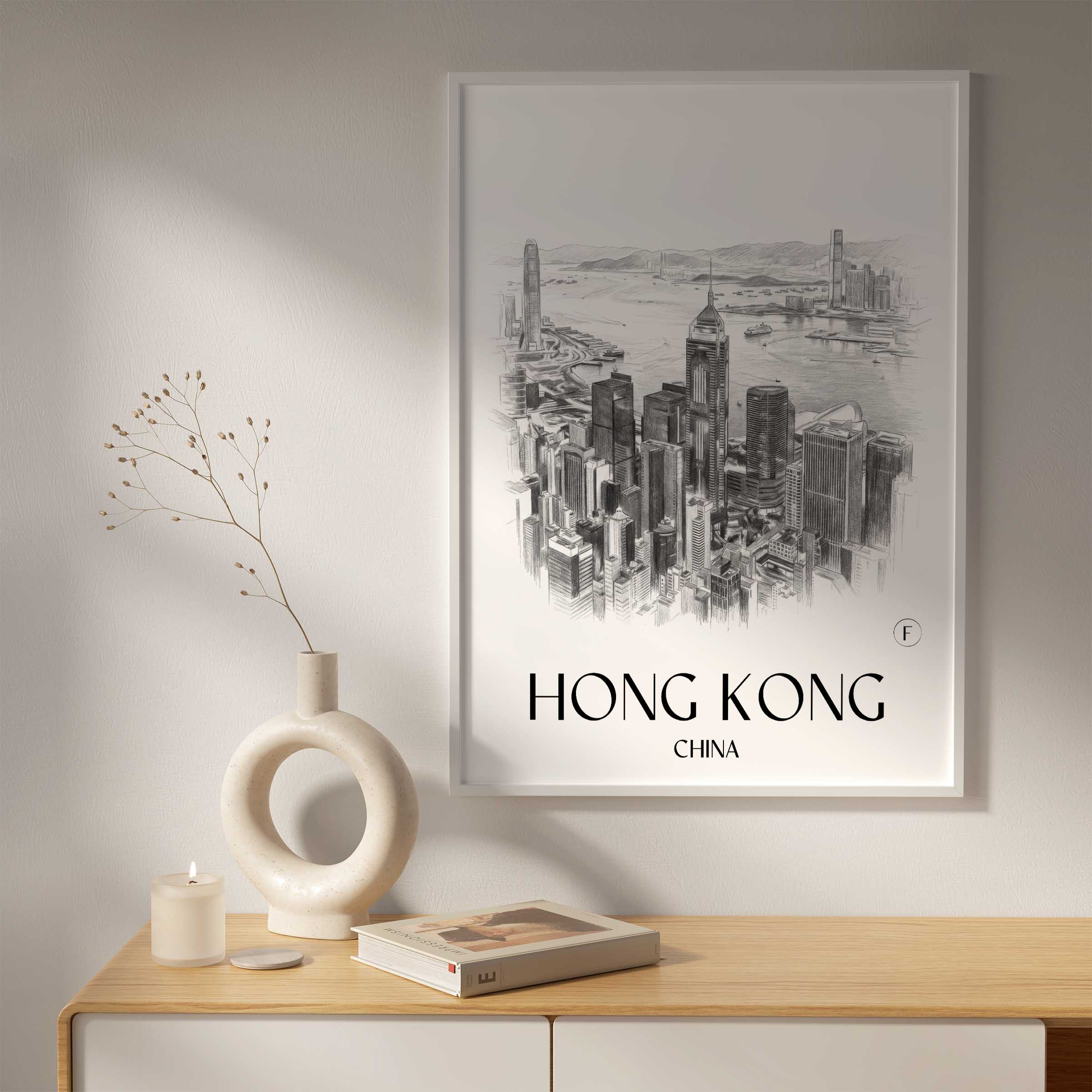 hong-kong-china-poster-bleistift-zeichnung-drawing
