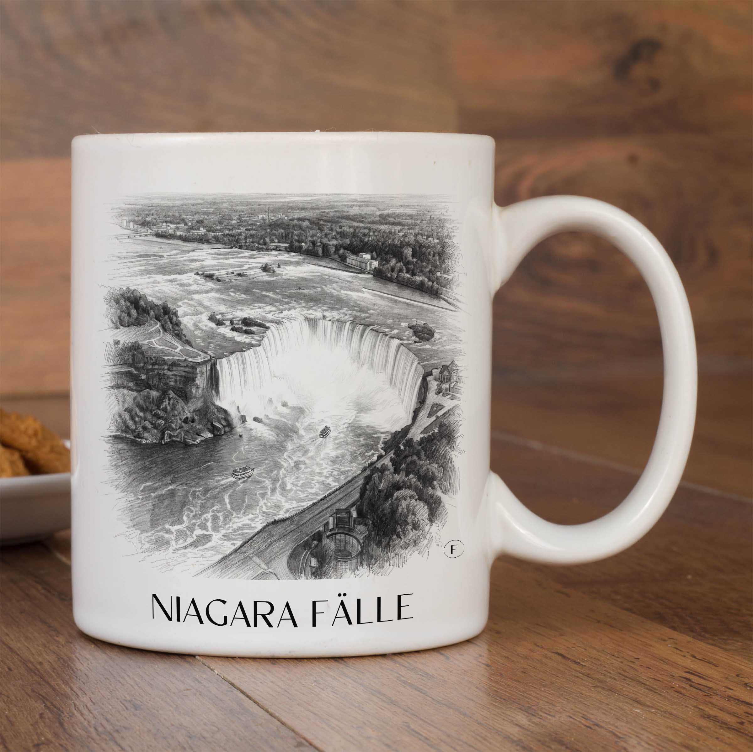 niagara-fälle-kanada/usa-kaffeebecher-bleistift-zeichnung-drawing