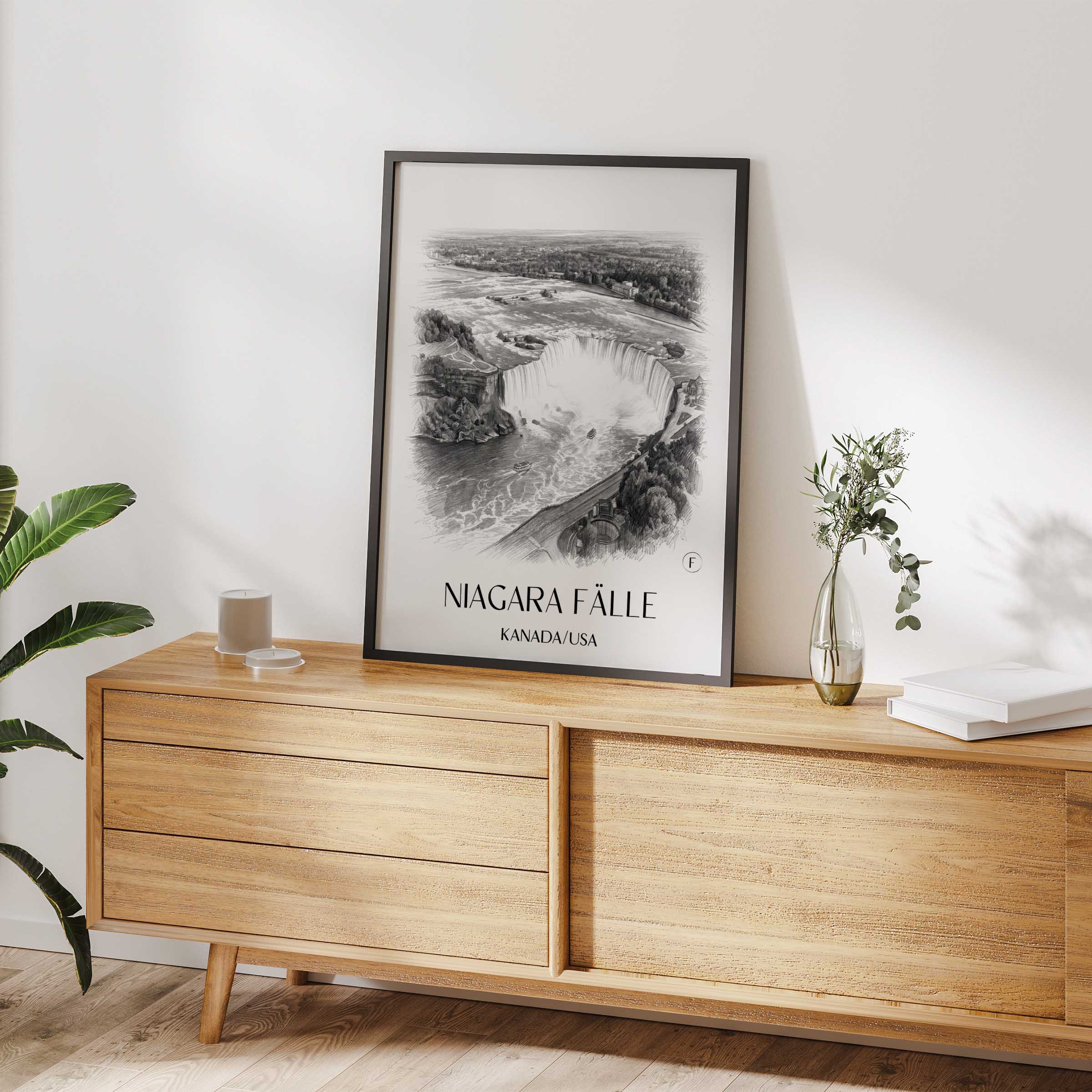 niagara-fälle-kanada/usa-poster-bleistift-zeichnung-drawing